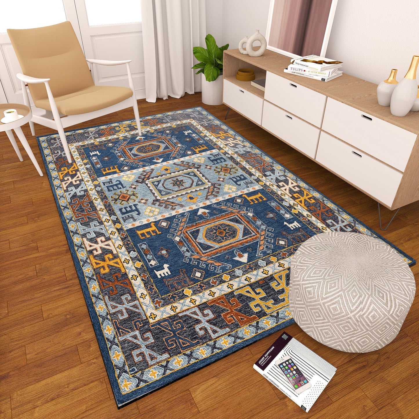 Premium Hand-Tufted Rug Made of 100% Wool - Inca Fable - 4x6 Feet