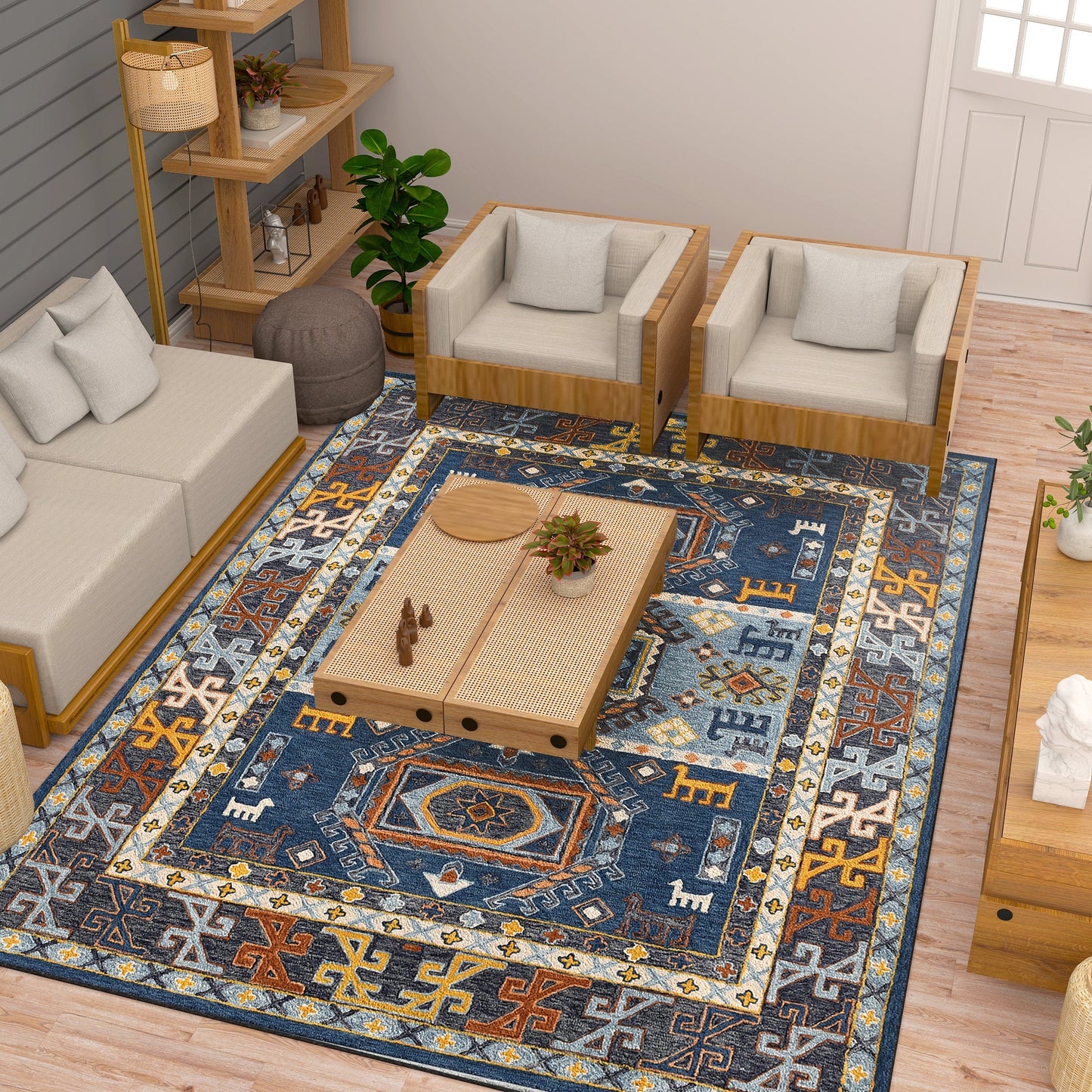 Premium Hand-Tufted Rug Made of 100% Wool - Inca Fable - 9x12 Feet