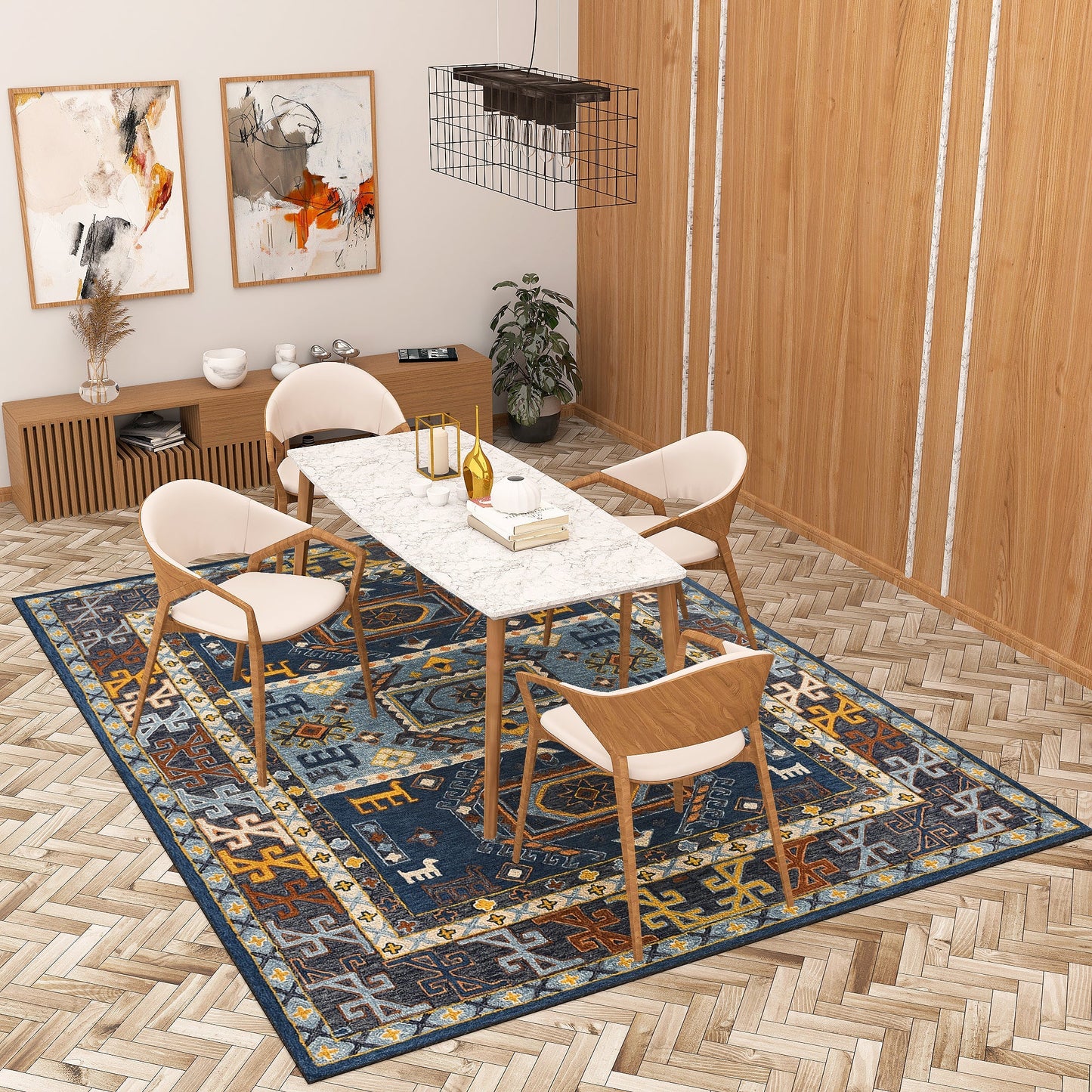 Premium Hand-Tufted Rug Made of 100% Wool - Inca Fable - 9x12 Feet