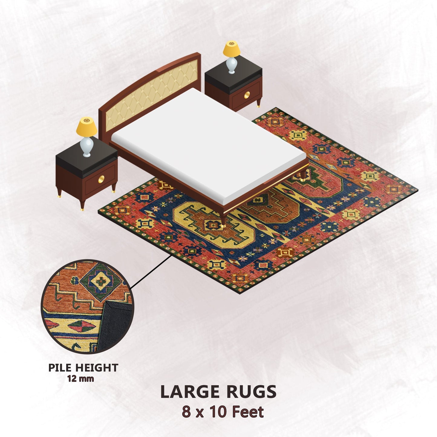 Premium Hand-Tufted Rug Made of 100% Wool - Inca Myth - 8x10 Feet
