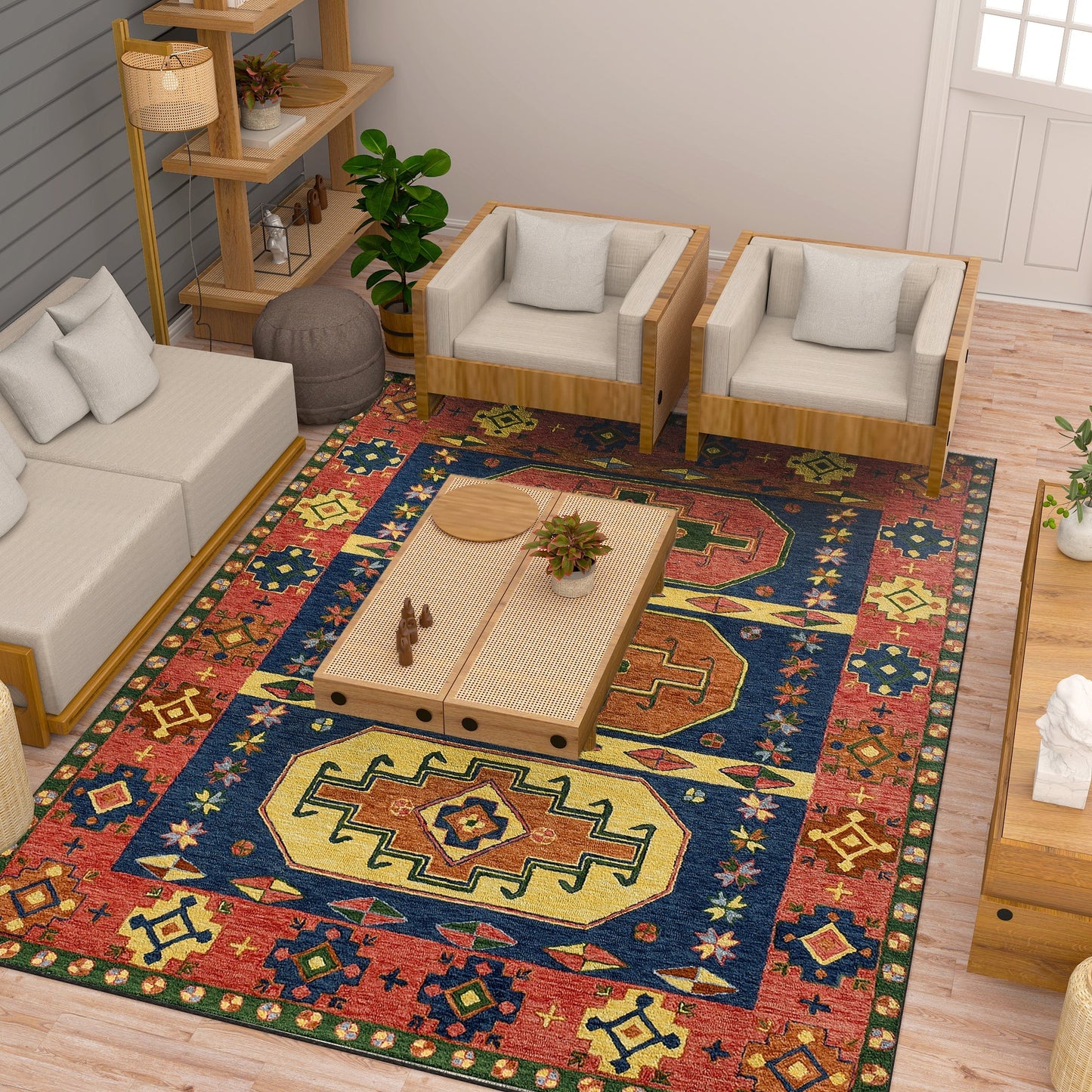 Premium Hand-Tufted Rug Made of 100% Wool - Inca Myth - 8x10 Feet