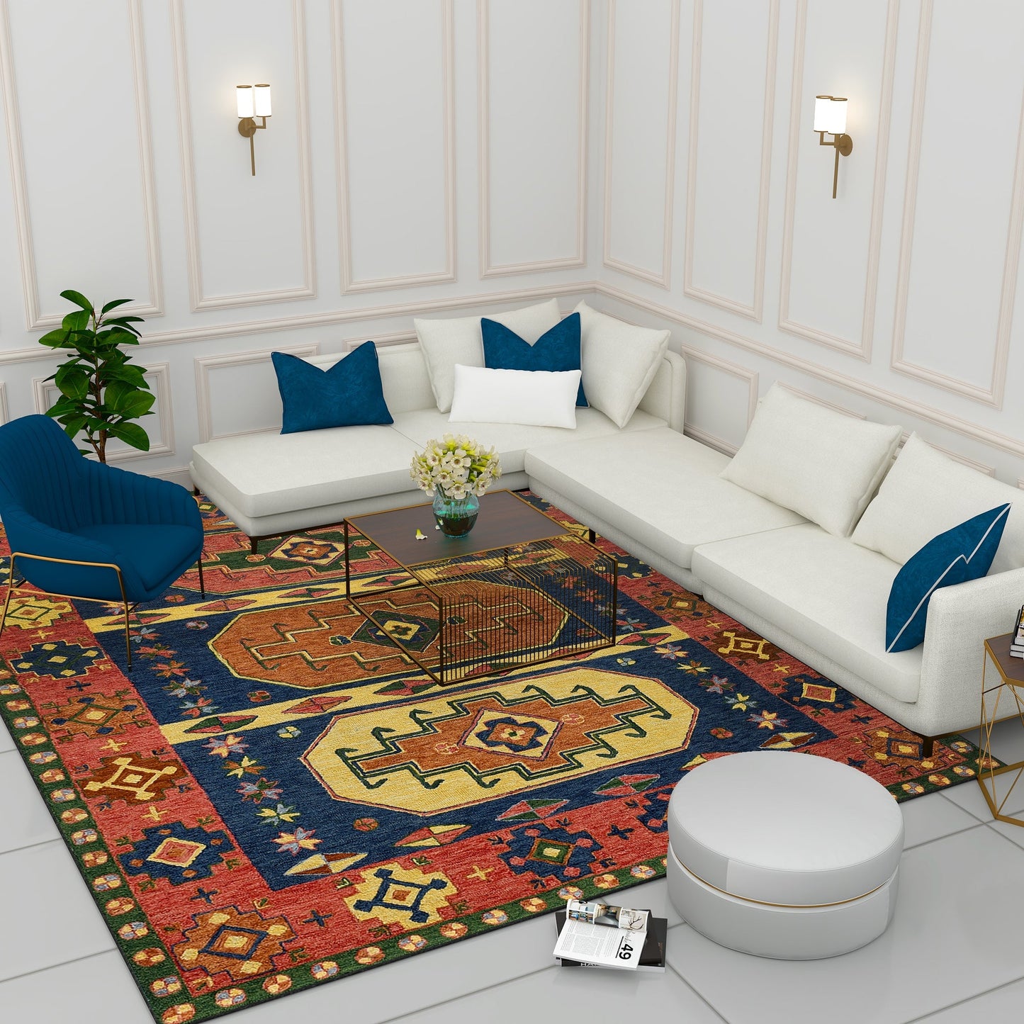 Premium Hand-Tufted Rug Made of 100% Wool - Inca Myth - 8x10 Feet