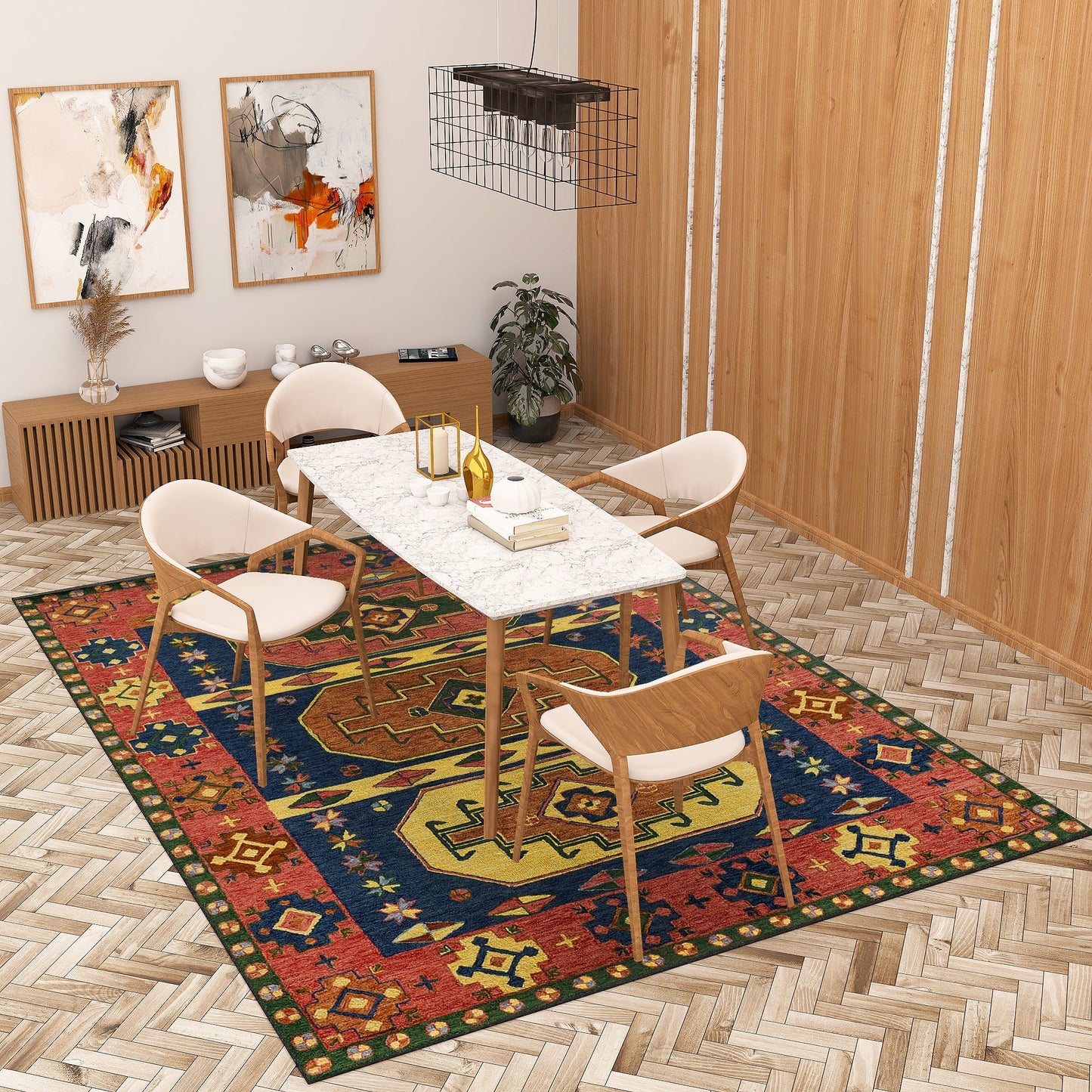 Premium Hand-Tufted Rug Made of 100% Wool - Inca Myth - 8x10 Feet