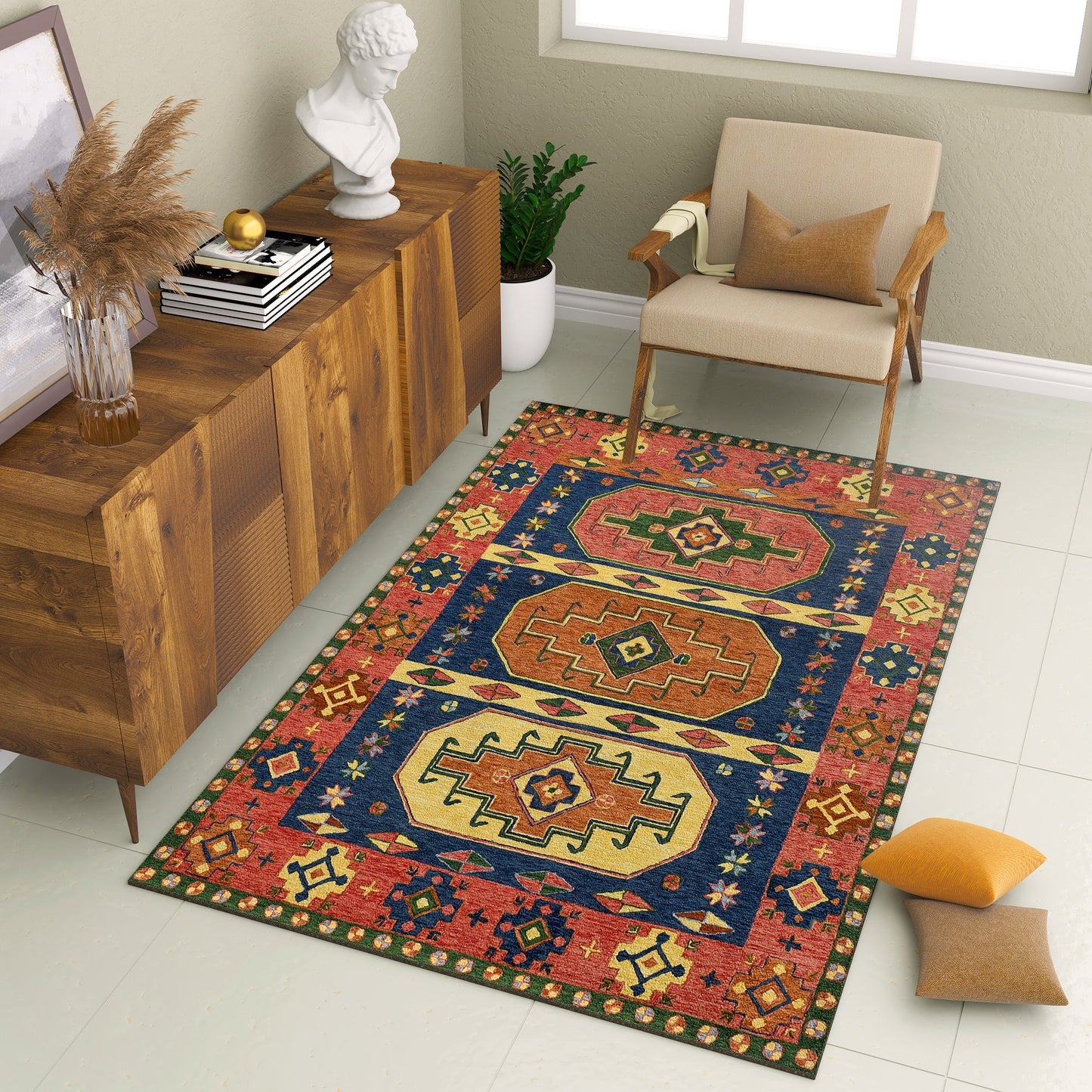 Premium Hand-Tufted Rug Made of 100% Wool - Inca Myth - 4x6 Feet