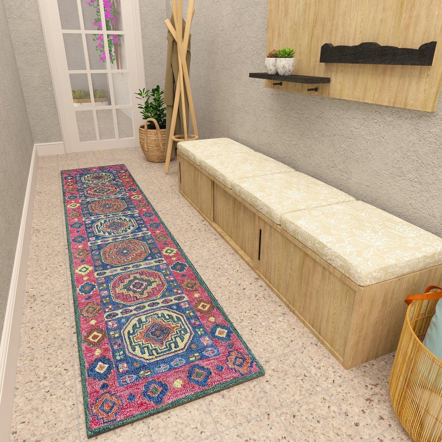 Premium Hand-Tufted Rug Made of 100% Wool - Inca Myth - 2x8 Feet