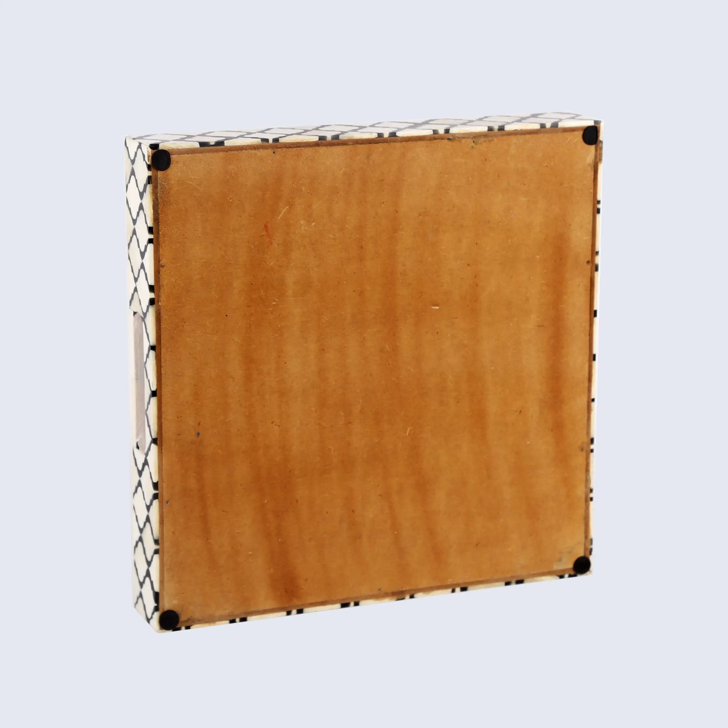 Decorative Tray Moroccan Pattern Bone & Resin Inlay Collection in 3 Sizes, Black & White