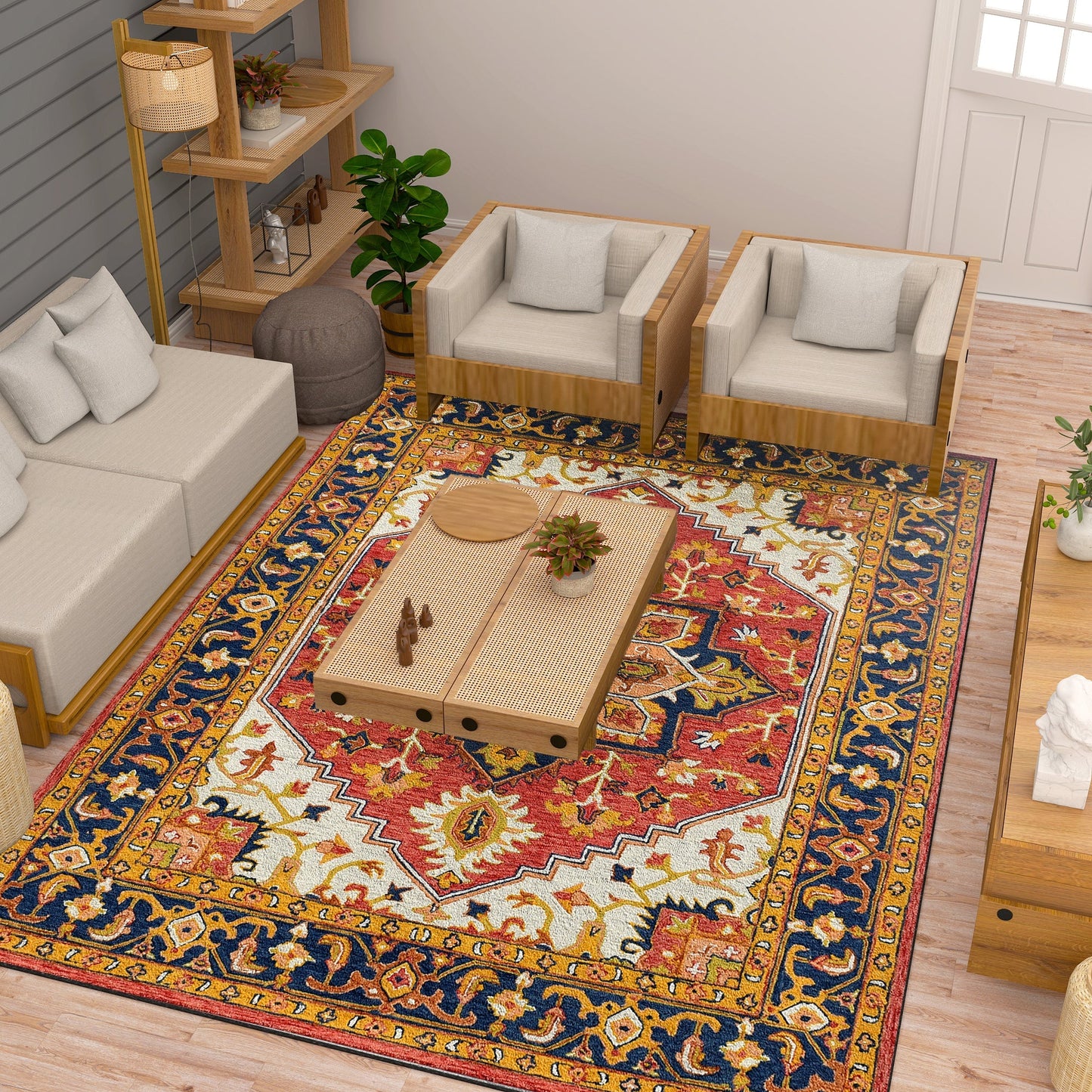 Premium Hand-Tufted Rug Made of 100% Wool - Maras Palace - 8x10 Feet