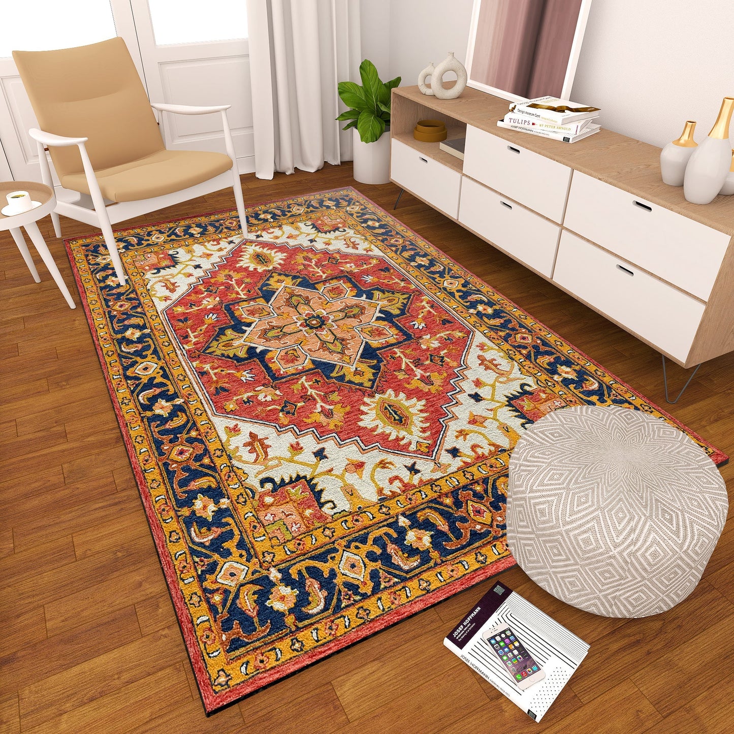 Premium Hand-Tufted Rug Made of 100% Wool - Maras Palace - 4x6 Feet