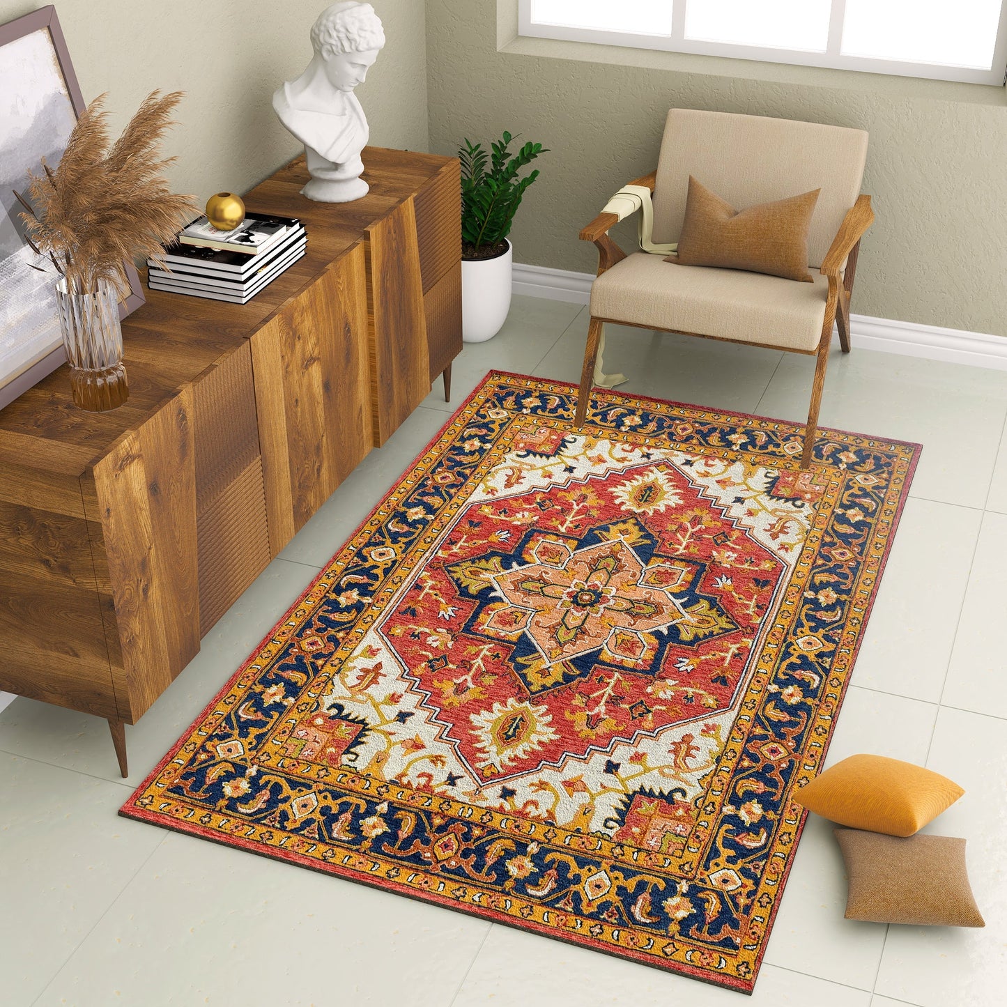 Premium Hand-Tufted Rug Made of 100% Wool - Maras Palace - 4x6 Feet