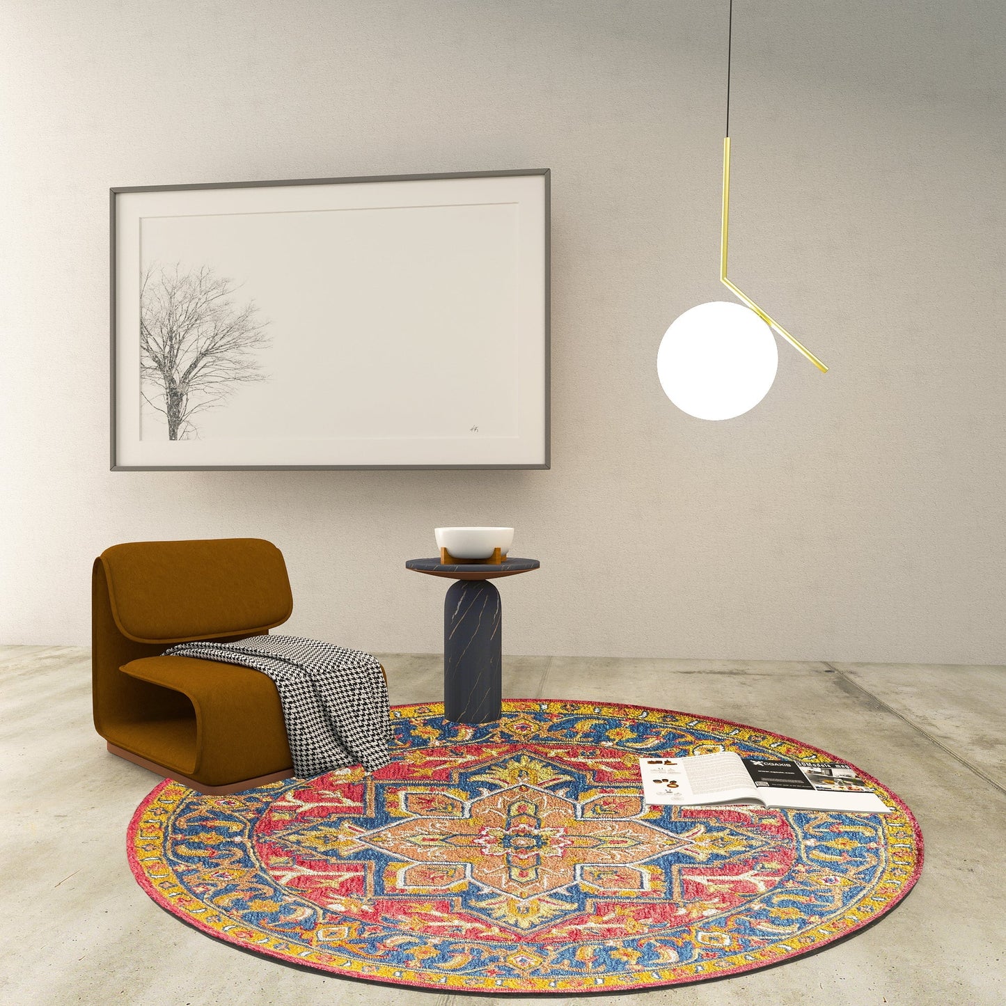 Premium Hand-Tufted Rug Made of 100% Wool - Maras Palace - 5x5 Feet