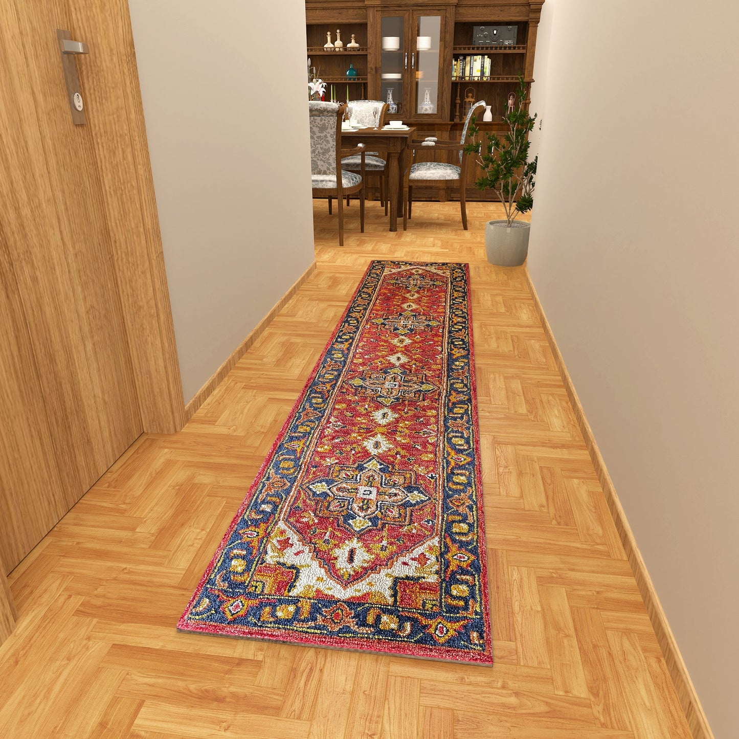 Premium Hand-Tufted Rug Made of 100% Wool - Maras Palace - 2x8 Feet