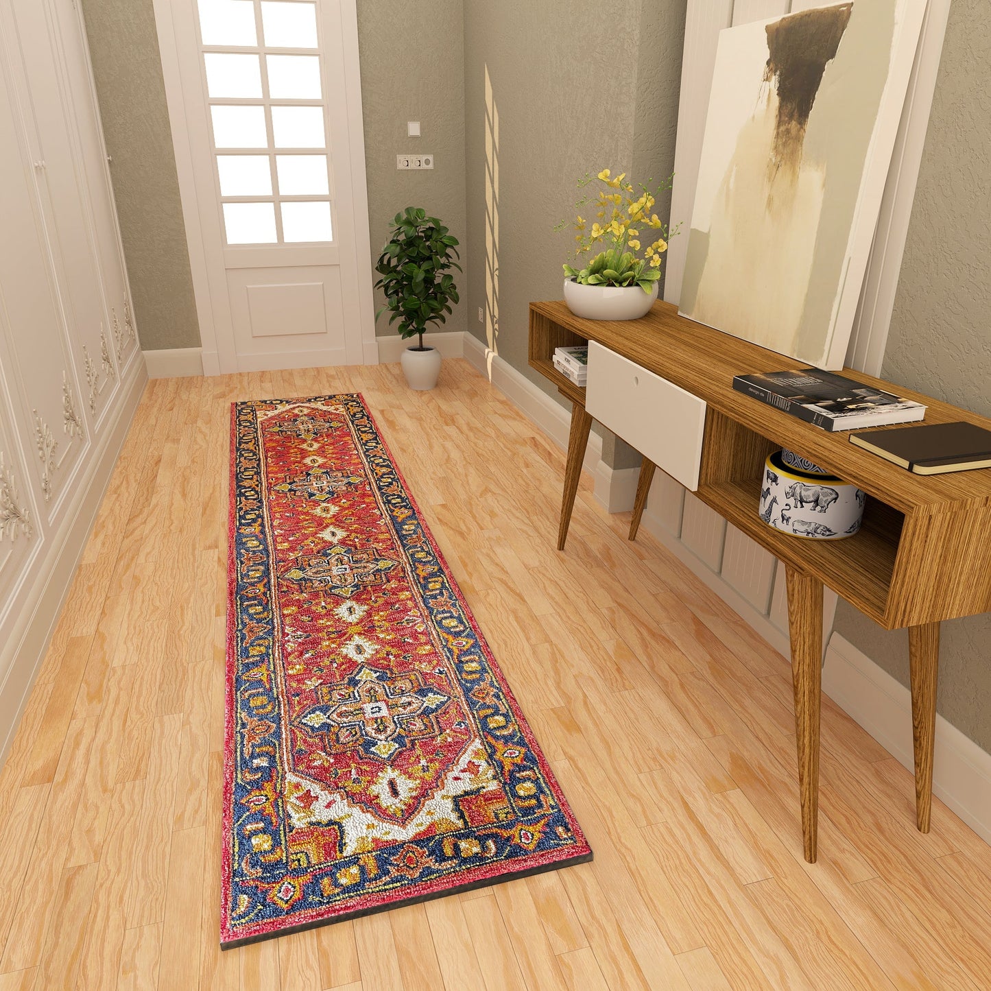 Premium Hand-Tufted Rug Made of 100% Wool - Maras Palace - 2x8 Feet