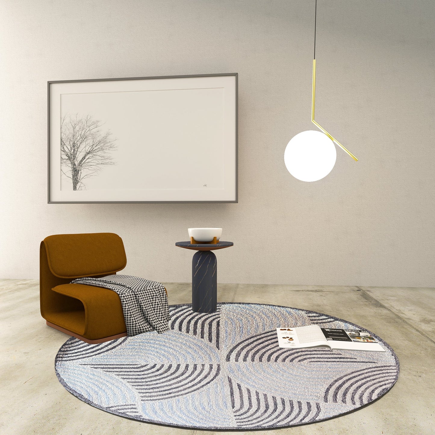 Premium Hand-Tufted Rug Made of 100% Wool - Mono Loops - 5x5 Feet