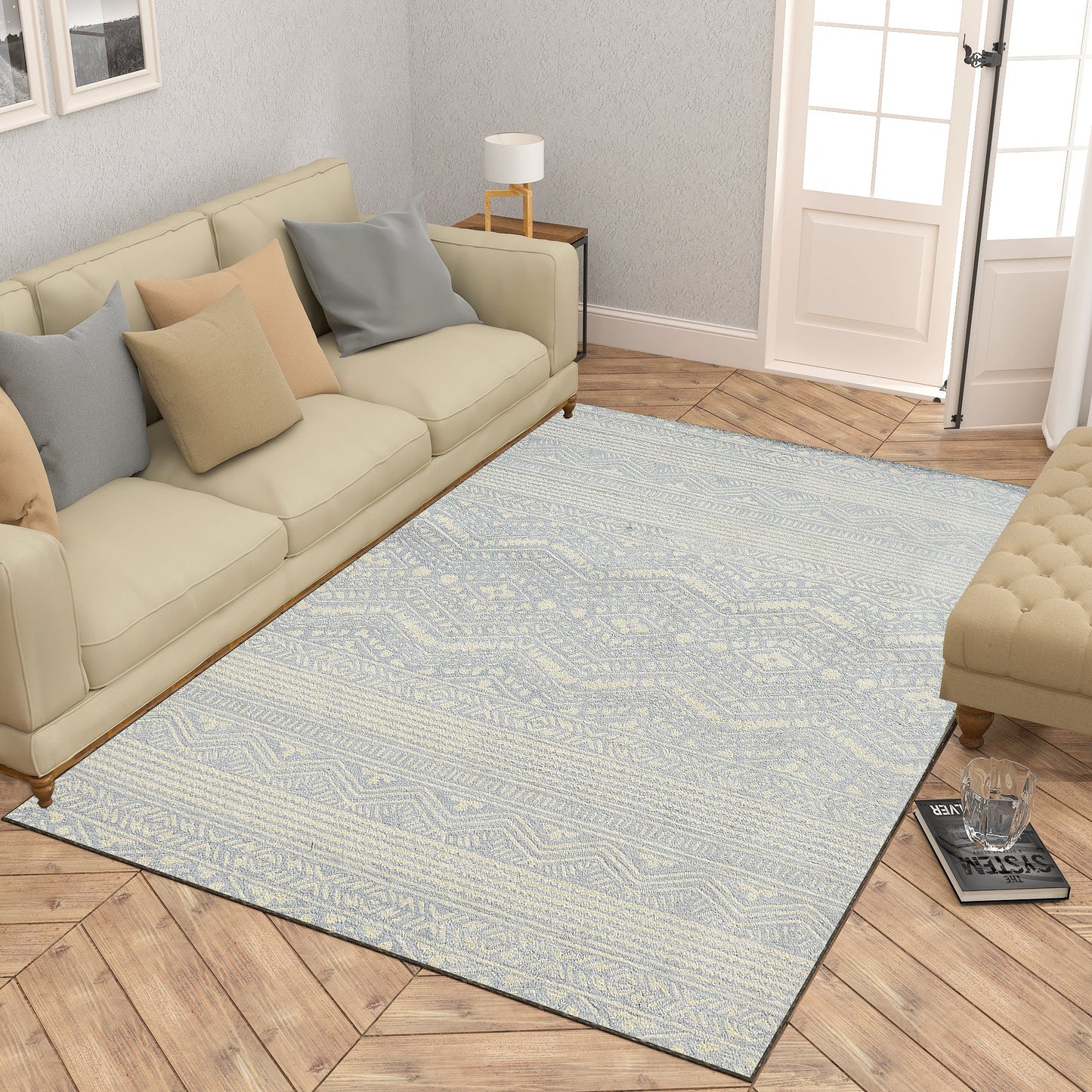 Premium Hand-Tufted Rug Made of 100% Wool - Morning Mist - 4x6 Feet