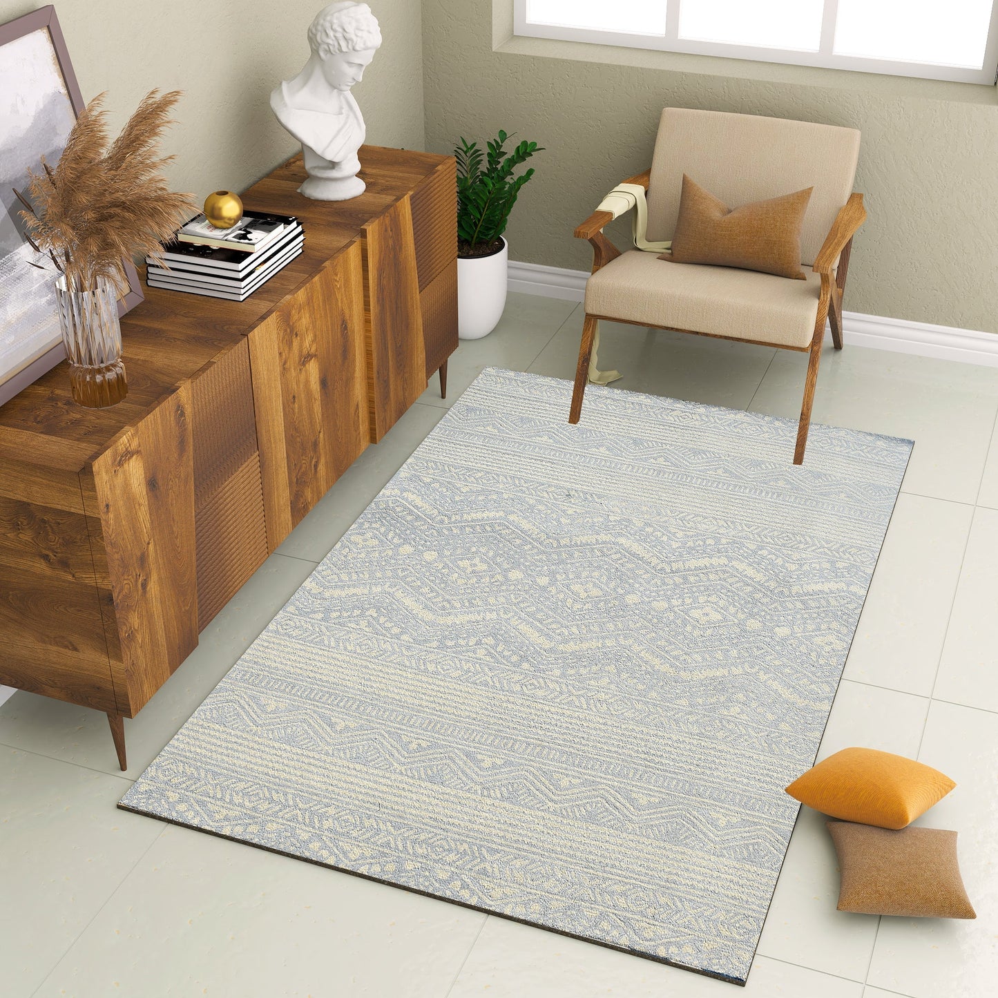 Premium Hand-Tufted Rug Made of 100% Wool - Morning Mist - 4x6 Feet