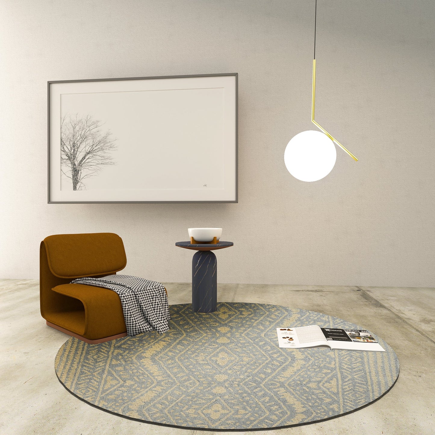Premium Hand-Tufted Rug Made of 100% Wool - Morning Mist - 5x5 Feet