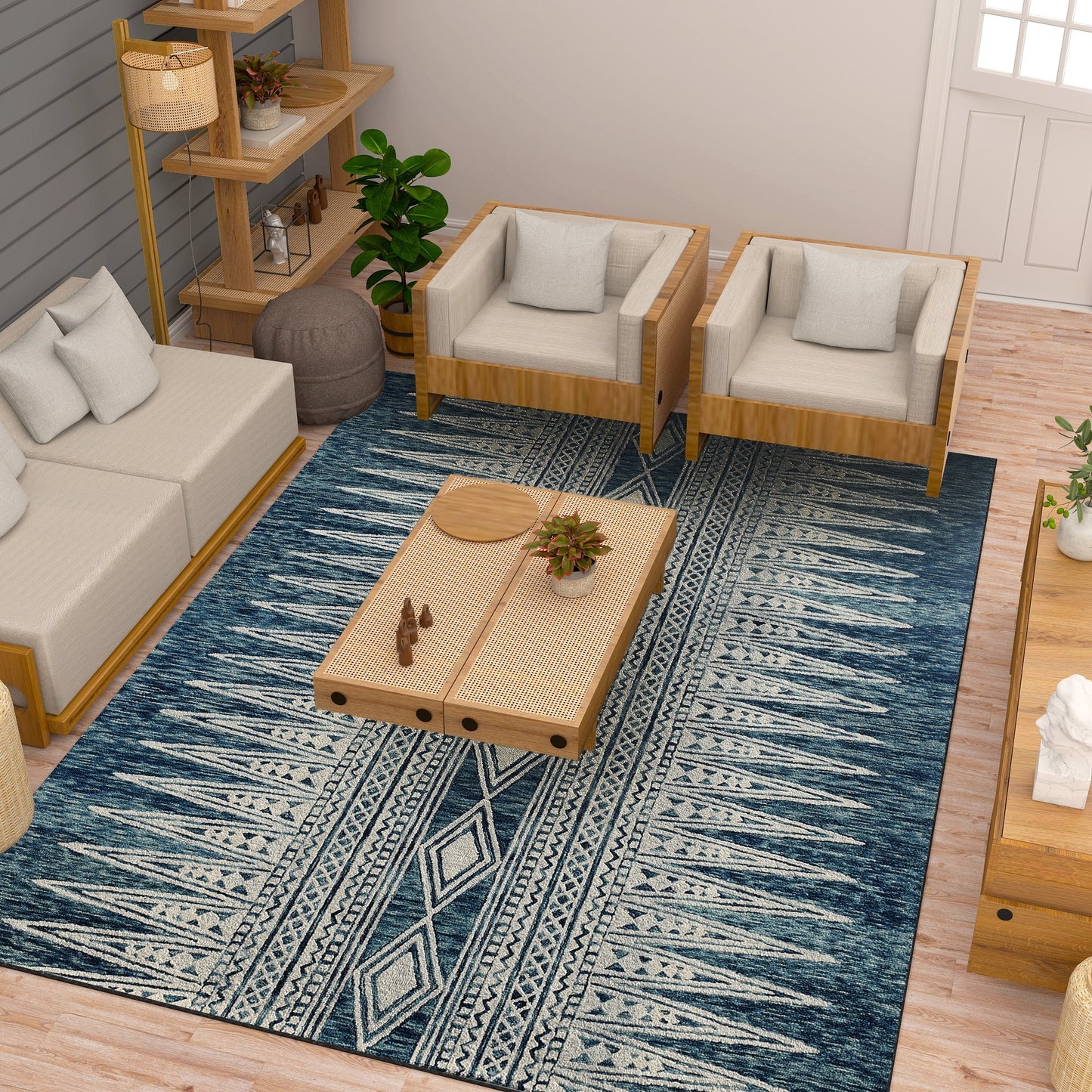Premium Hand-Tufted Rug Made of 100% Wool - Native Path - 9x12 Feet
