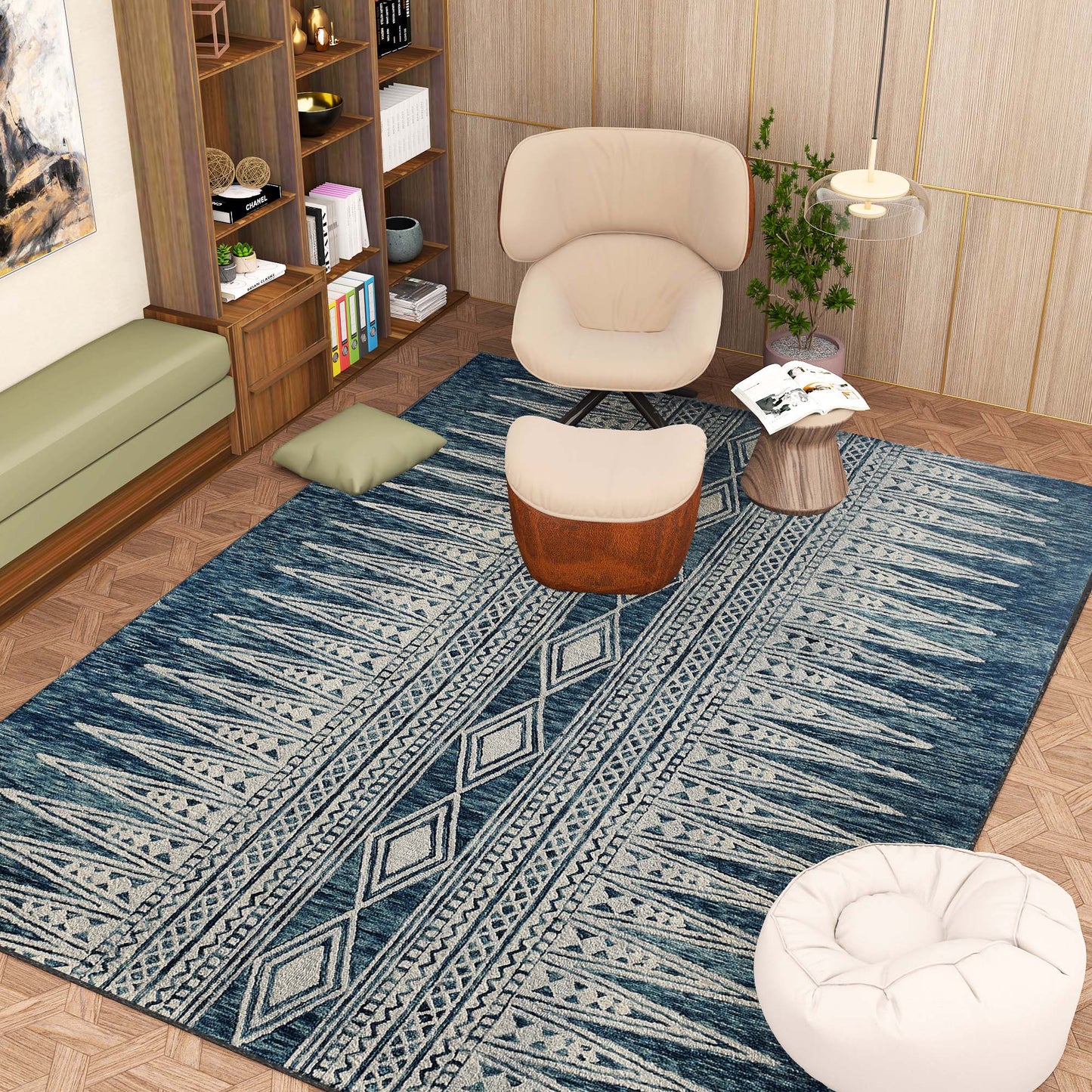Premium Hand-Tufted Rug Made of 100% Wool - Native Path - 9x12 Feet