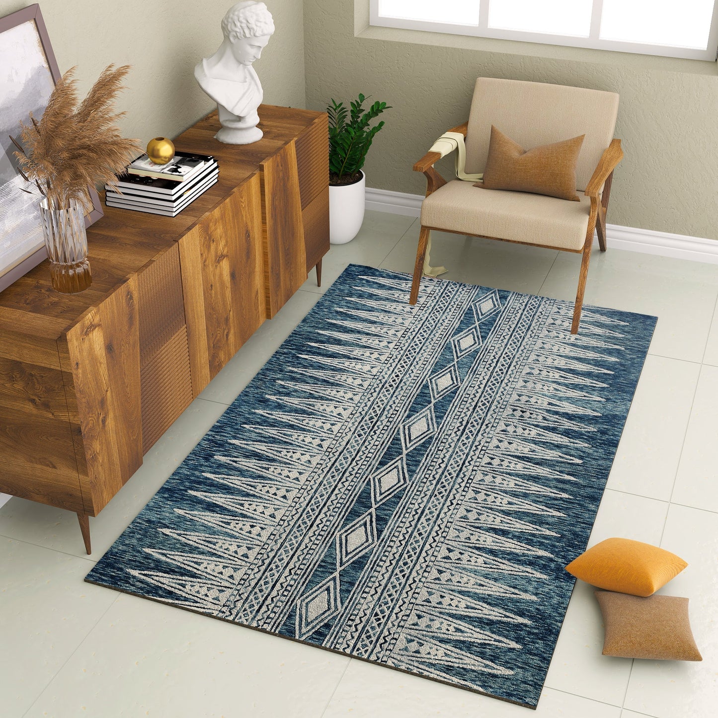 Premium Hand-Tufted Rug Made of 100% Wool - Native Path - 5x8 Feet