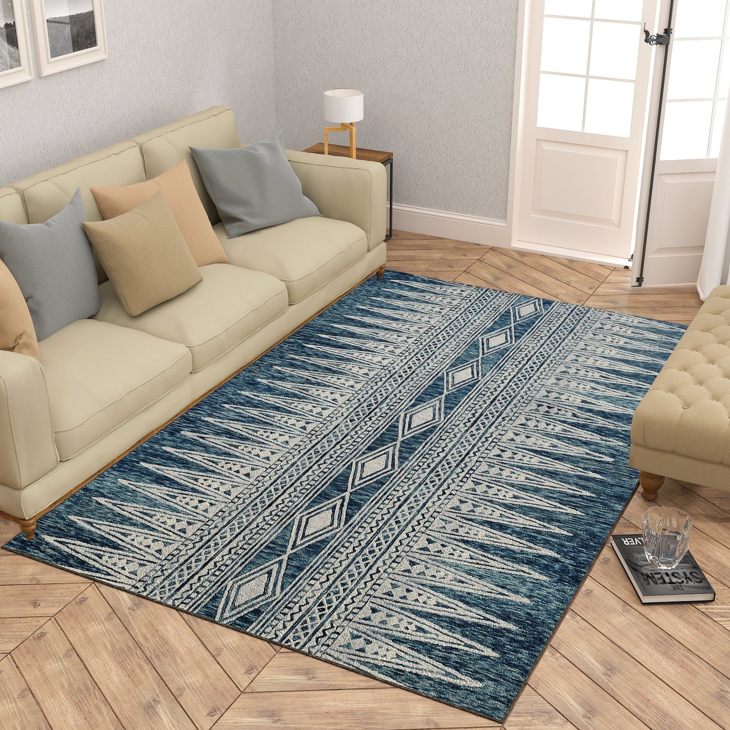 Premium Hand-Tufted Rug Made of 100% Wool - Native Path - 5x8 Feet