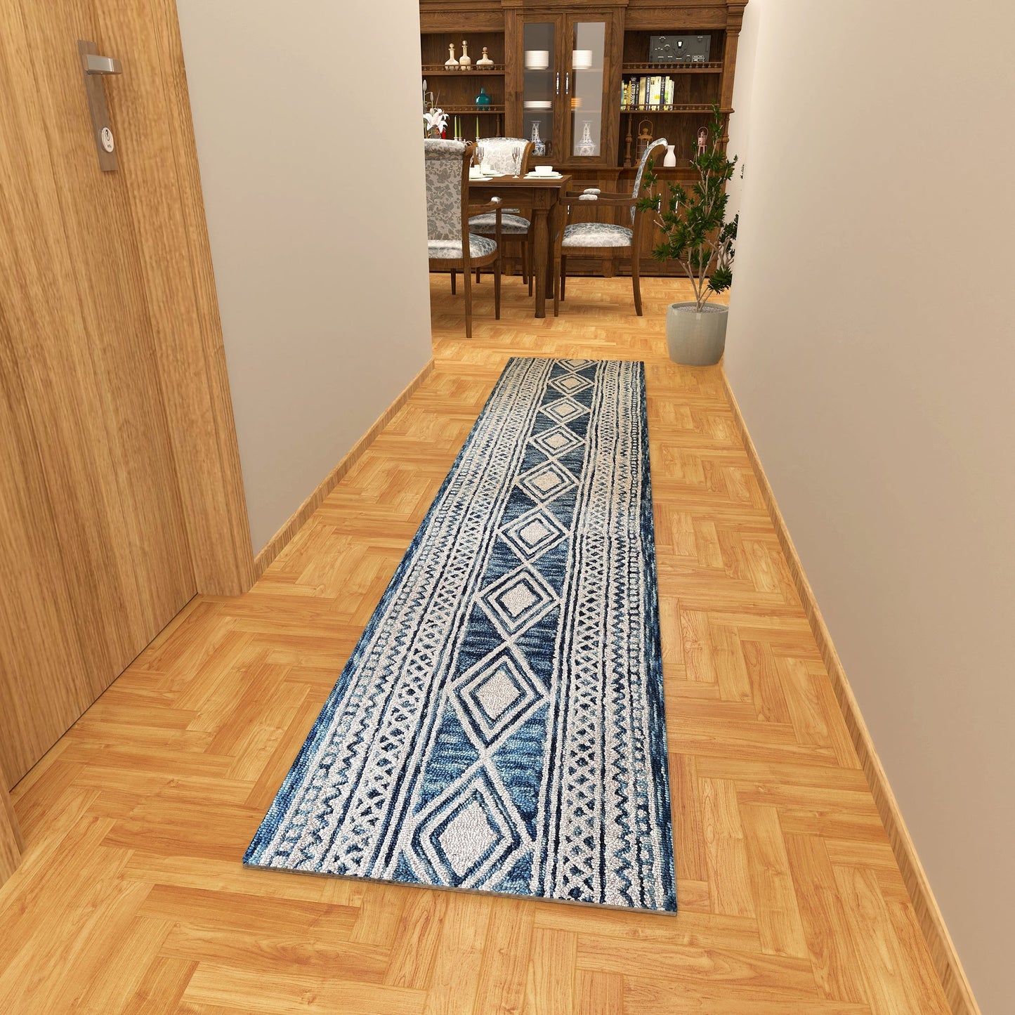 Premium Hand-Tufted Rug Made of 100% Wool - Native Path - 2x6 Feet