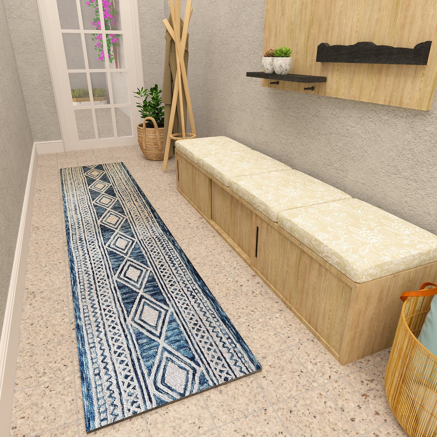Premium Hand-Tufted Rug Made of 100% Wool - Native Path - 2x6 Feet