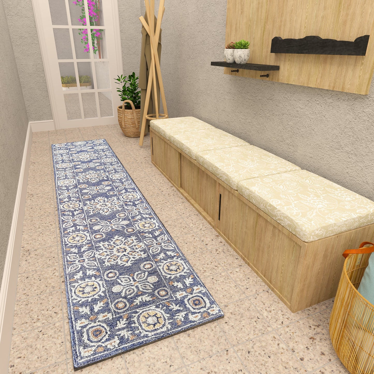 Premium Hand-Tufted Rug Made of 100% Wool - Nomadic Sun - 2x6 Feet