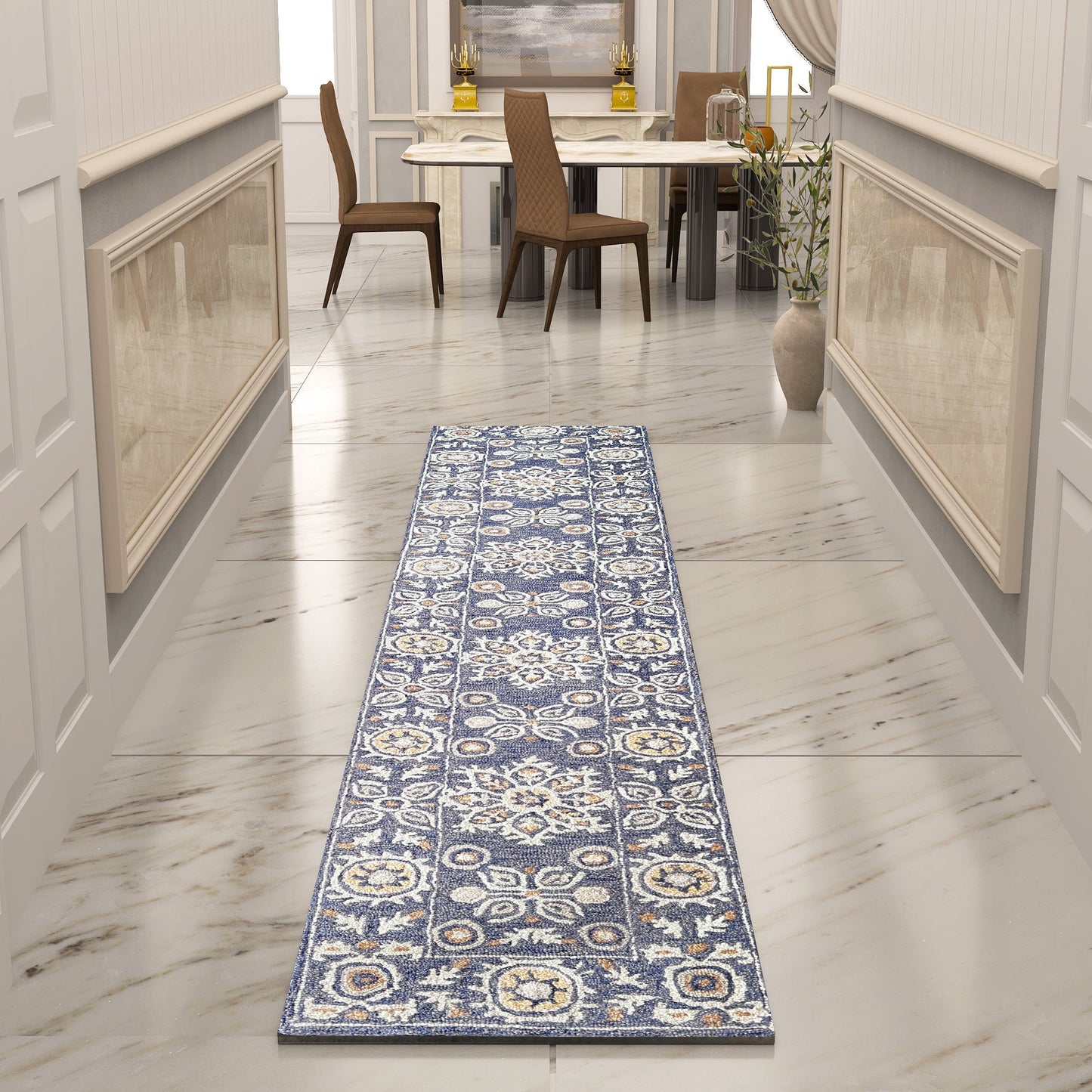 Premium Hand-Tufted Rug Made of 100% Wool - Nomadic Sun - 2x6 Feet