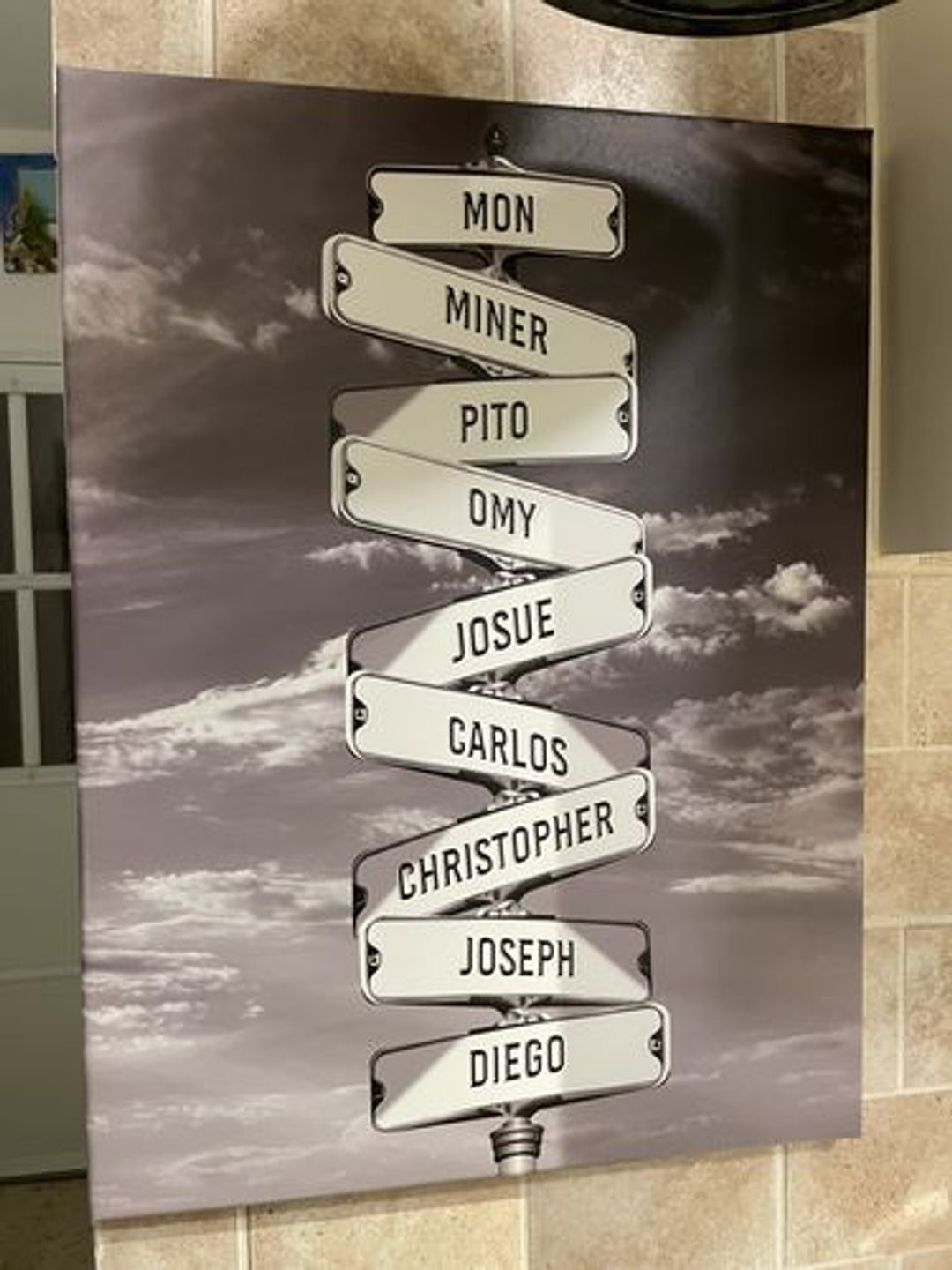 Personalized Family Name Street Sign Canvas – Custom Multi-Name Wall Art Gift