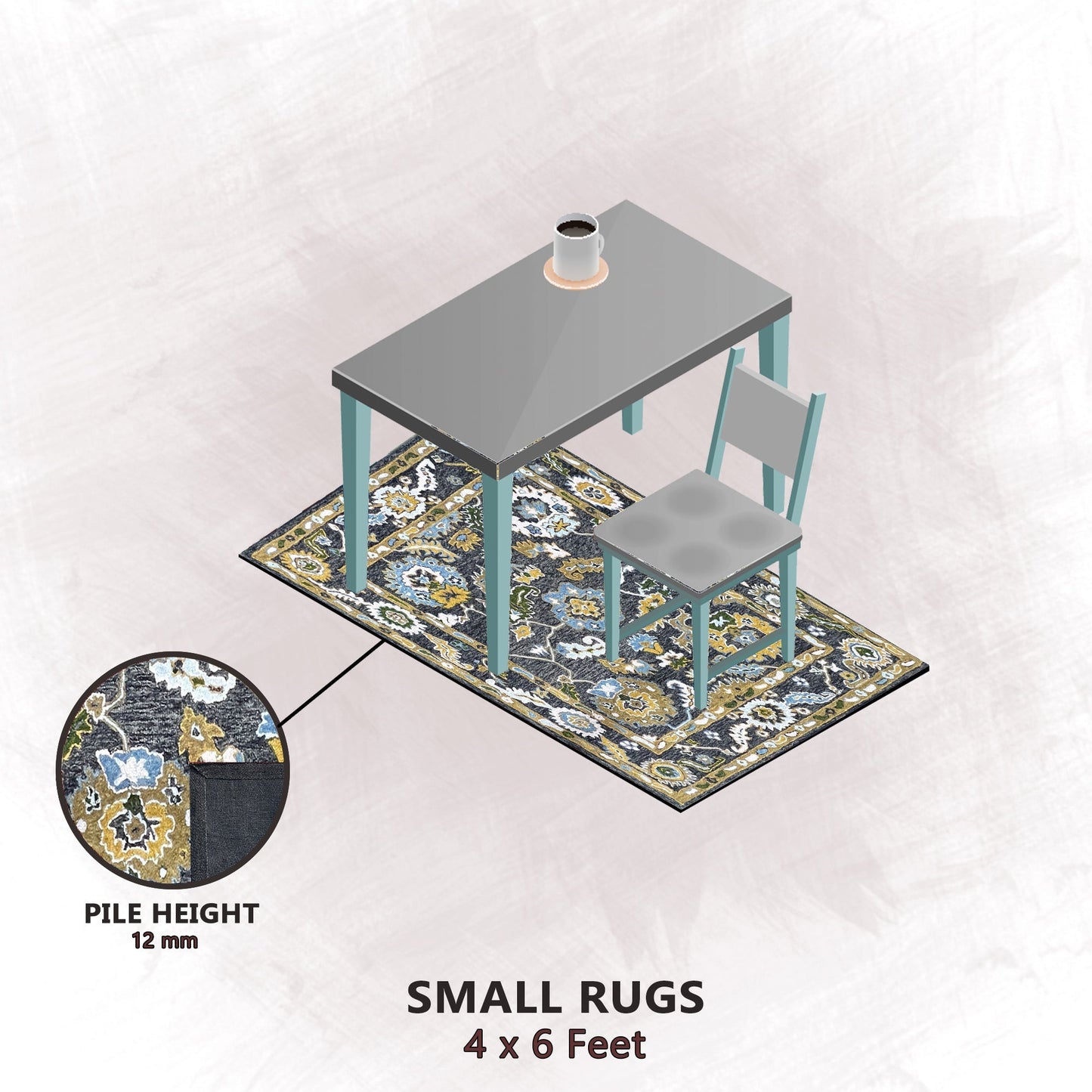 Premium Hand-Tufted Rug Made of 100% Wool - Old Country - 4x6 Feet