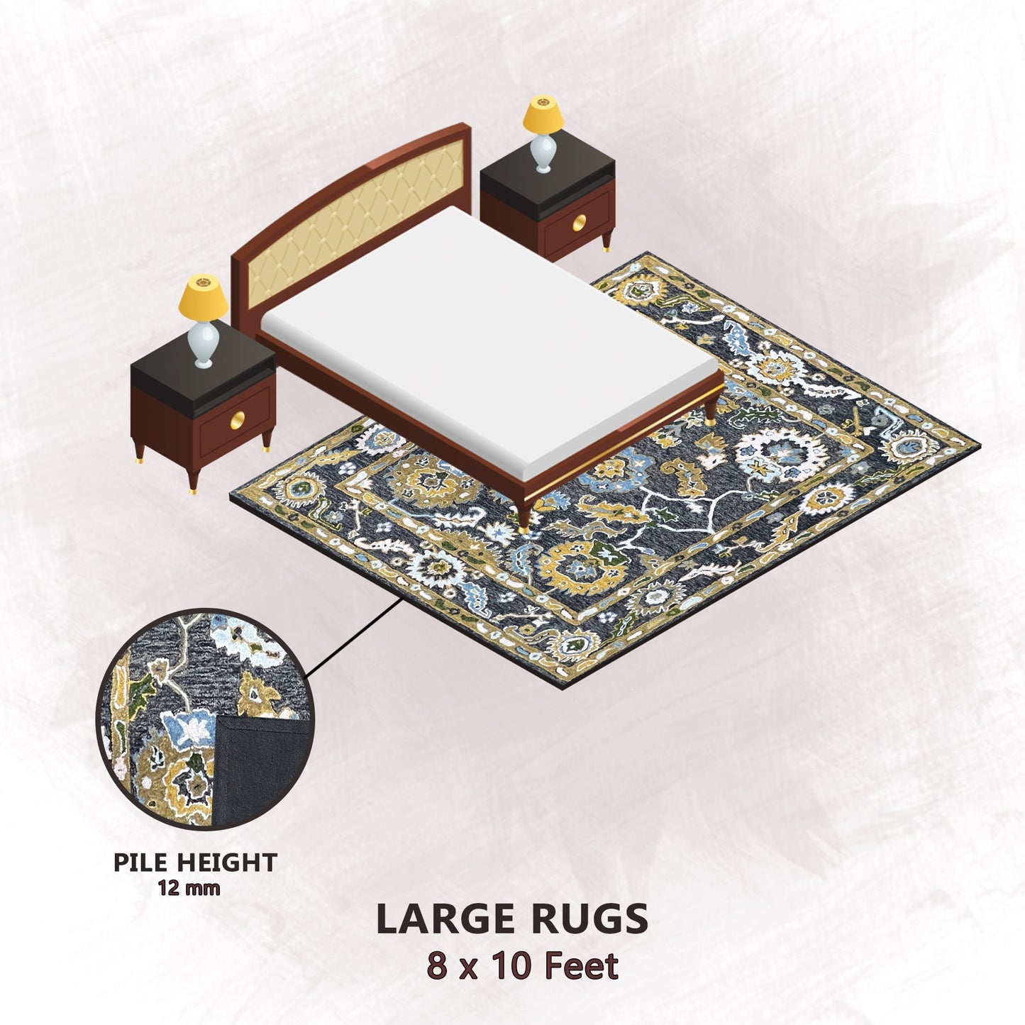 Premium Hand-Tufted Rug Made of 100% Wool - Old Country - 8x10 Feet