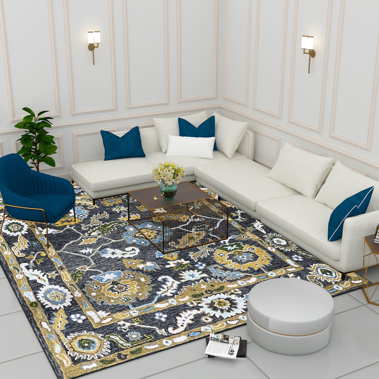 Premium Hand-Tufted Rug Made of 100% Wool - Old Country - 8x10 Feet