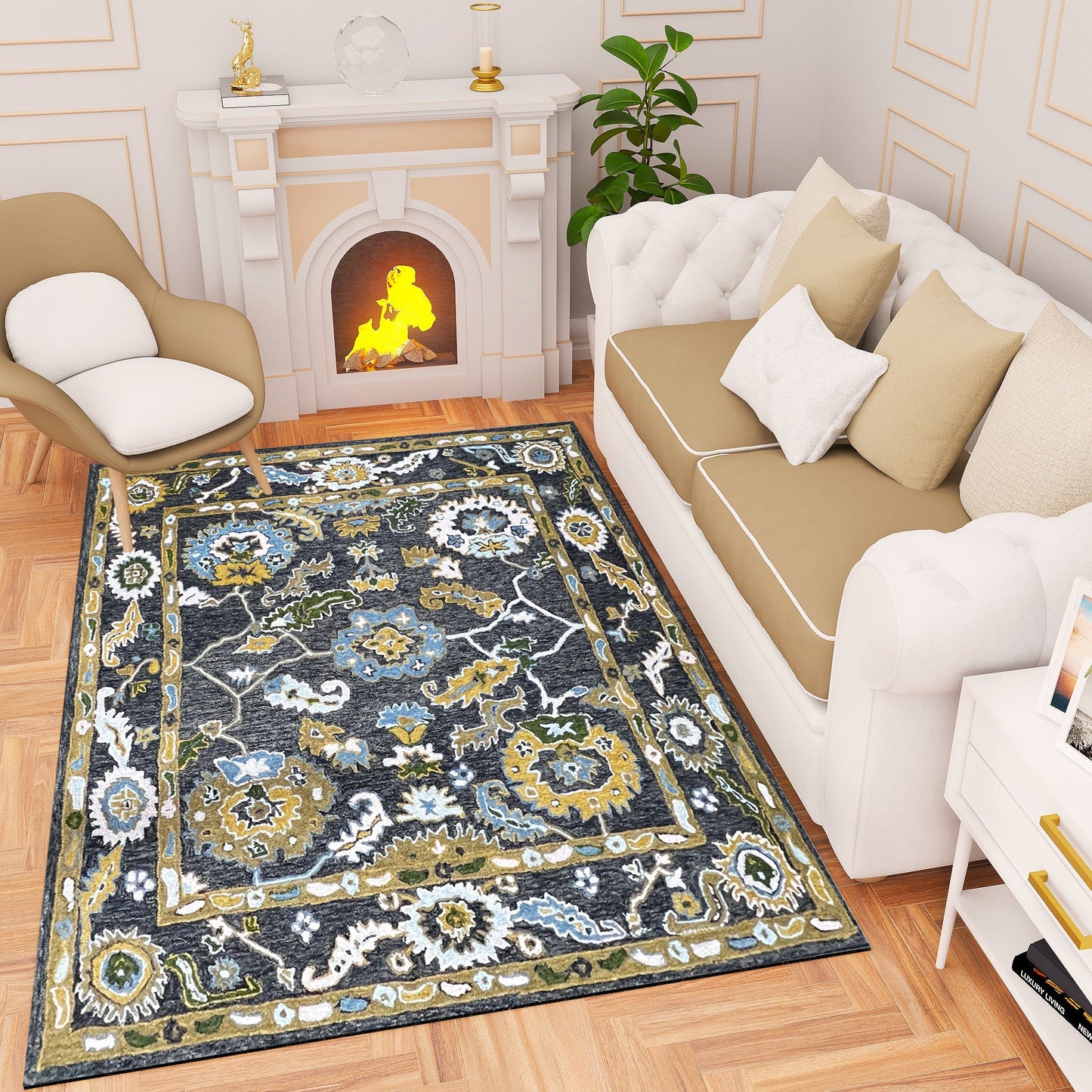 Premium Hand-Tufted Rug Made of 100% Wool - Old Country - 6x9 Feet