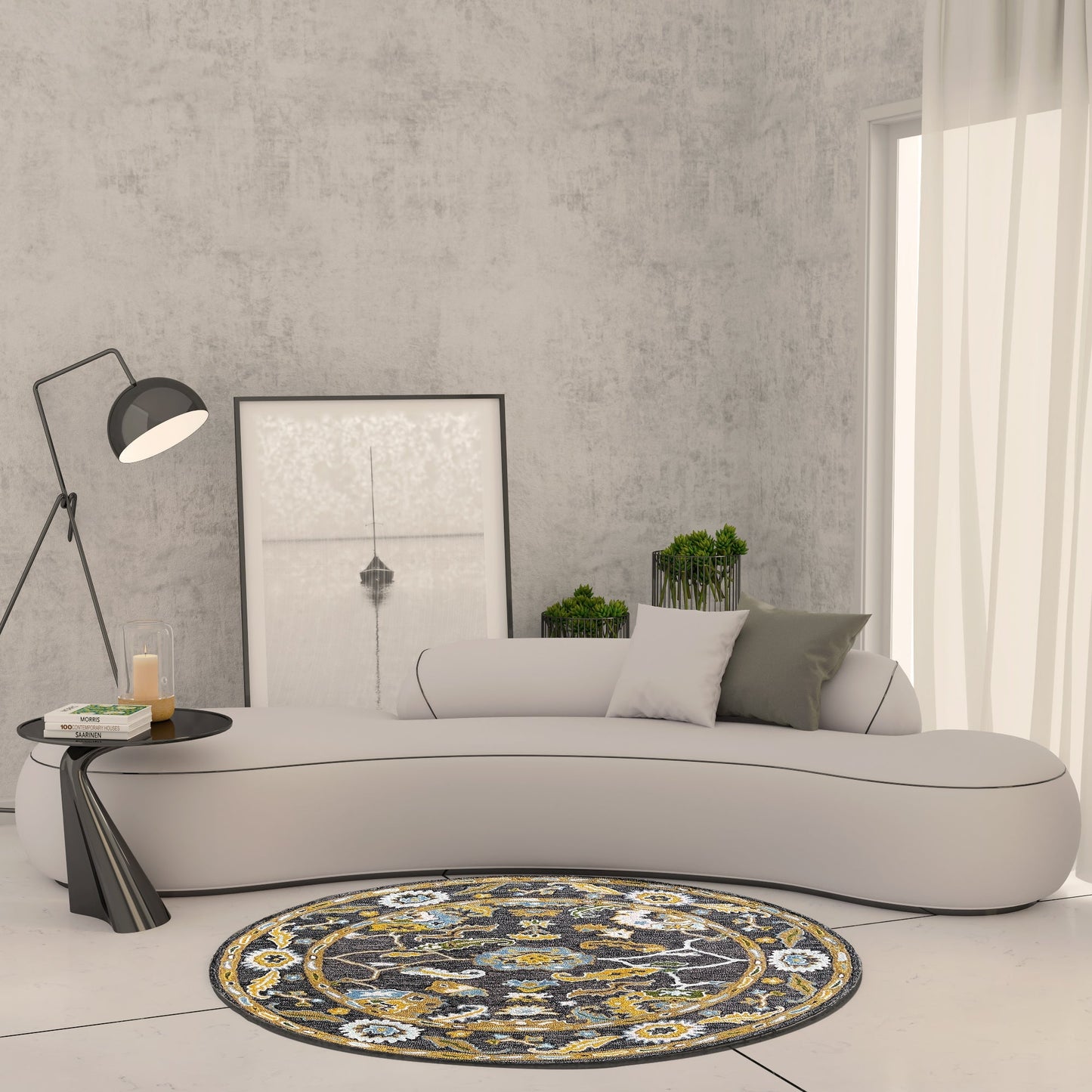 Premium Hand-Tufted Rug Made of 100% Wool - Old Country - 5x5 Feet