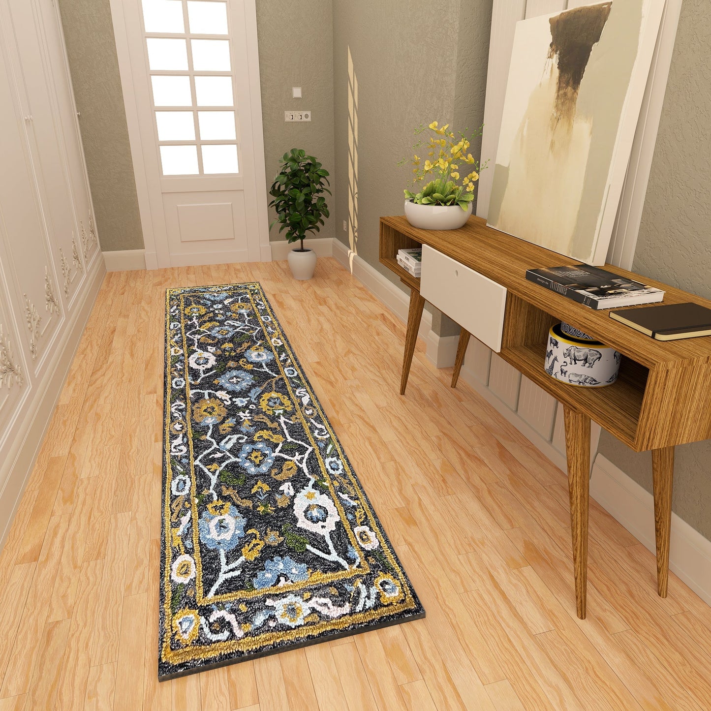 Premium Hand-Tufted Rug Made of 100% Wool - Old Country - 2x6 Feet