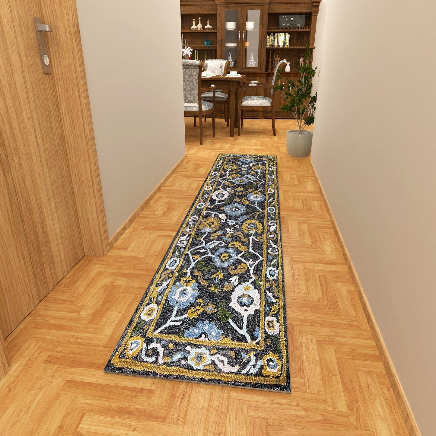 Premium Hand-Tufted Rug Made of 100% Wool - Old Country - 2x6 Feet