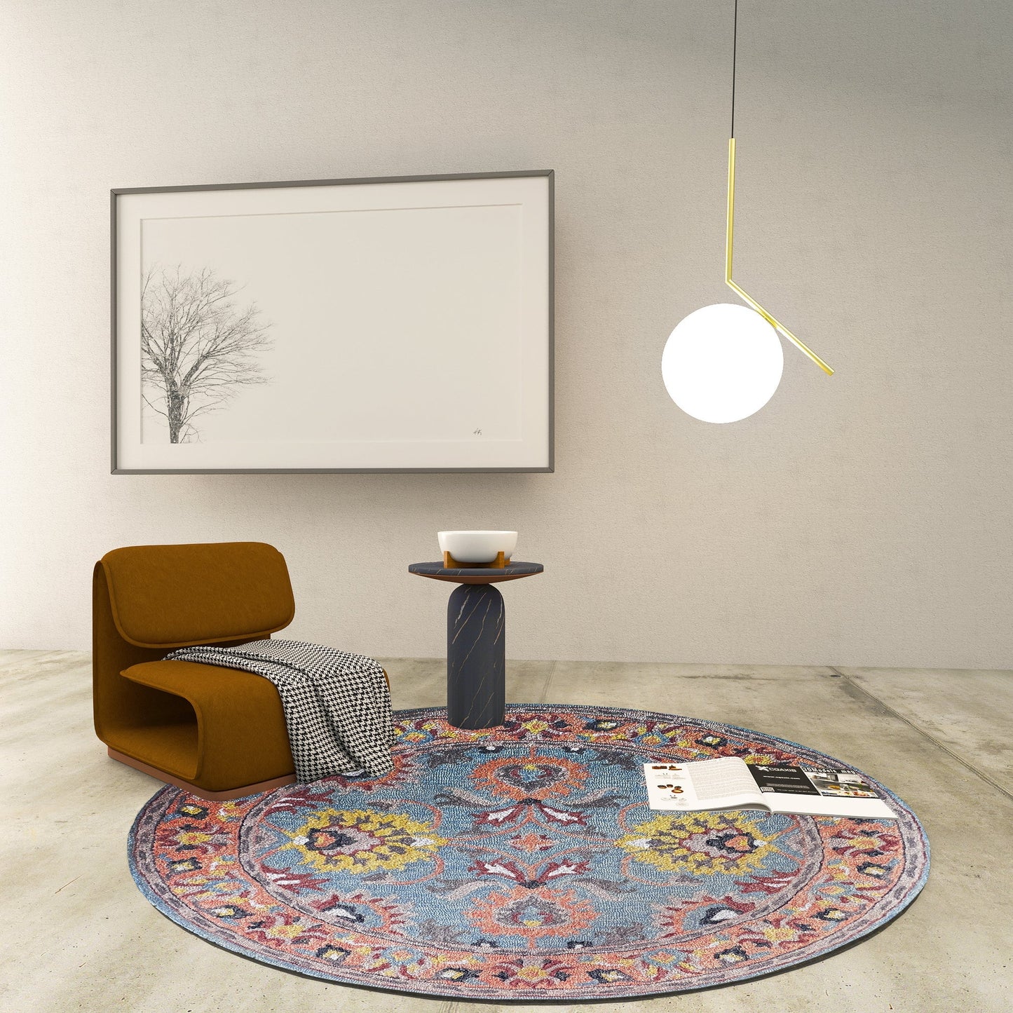 Premium Hand-Tufted Rug Made of 100% Wool - Oui Versaille - 5x5 Feet