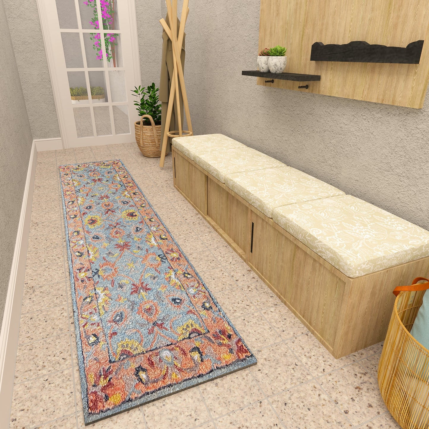 Premium Hand-Tufted Rug Made of 100% Wool - Oui Versaille - 2x10 Feet
