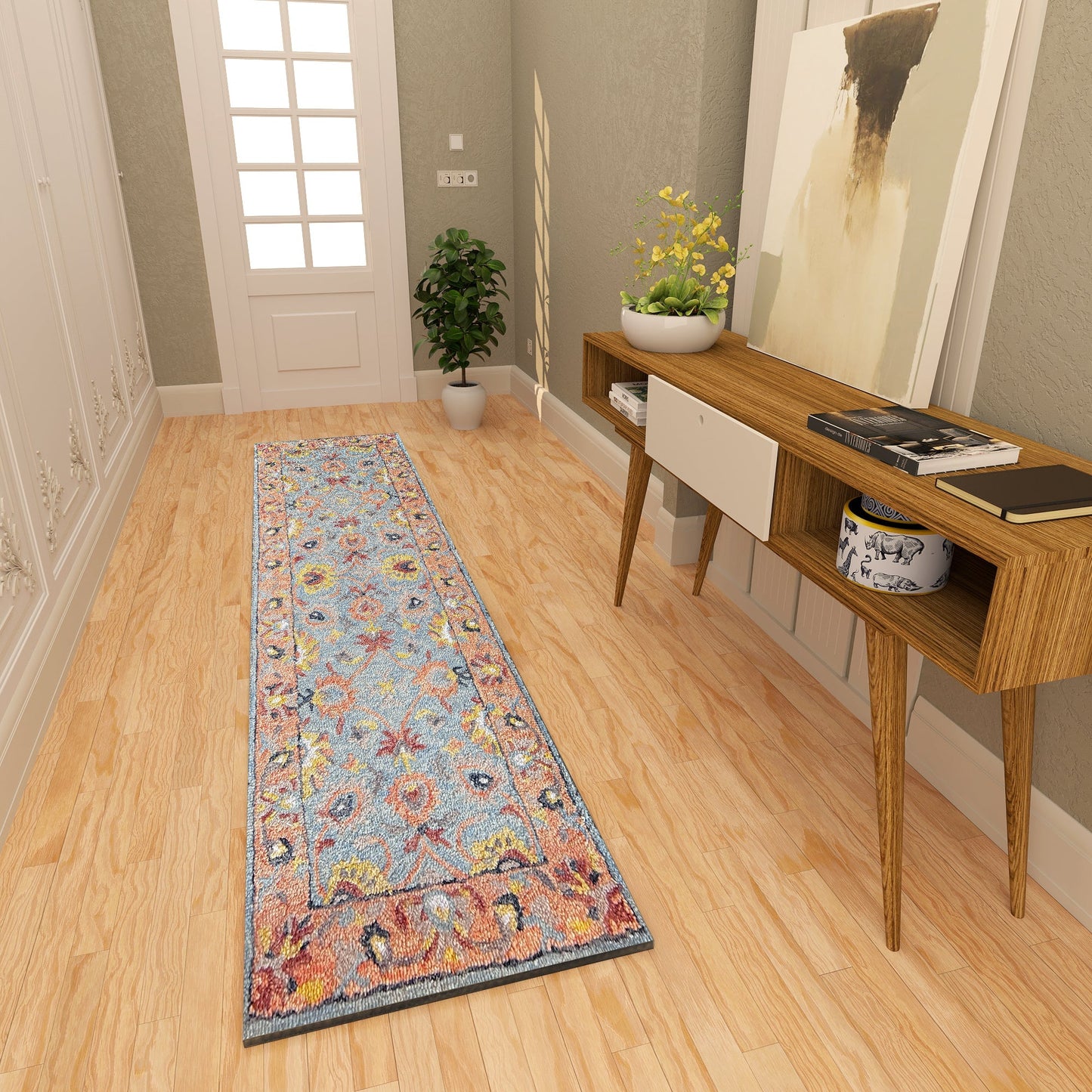 Premium Hand-Tufted Rug Made of 100% Wool - Oui Versaille - 2x10 Feet