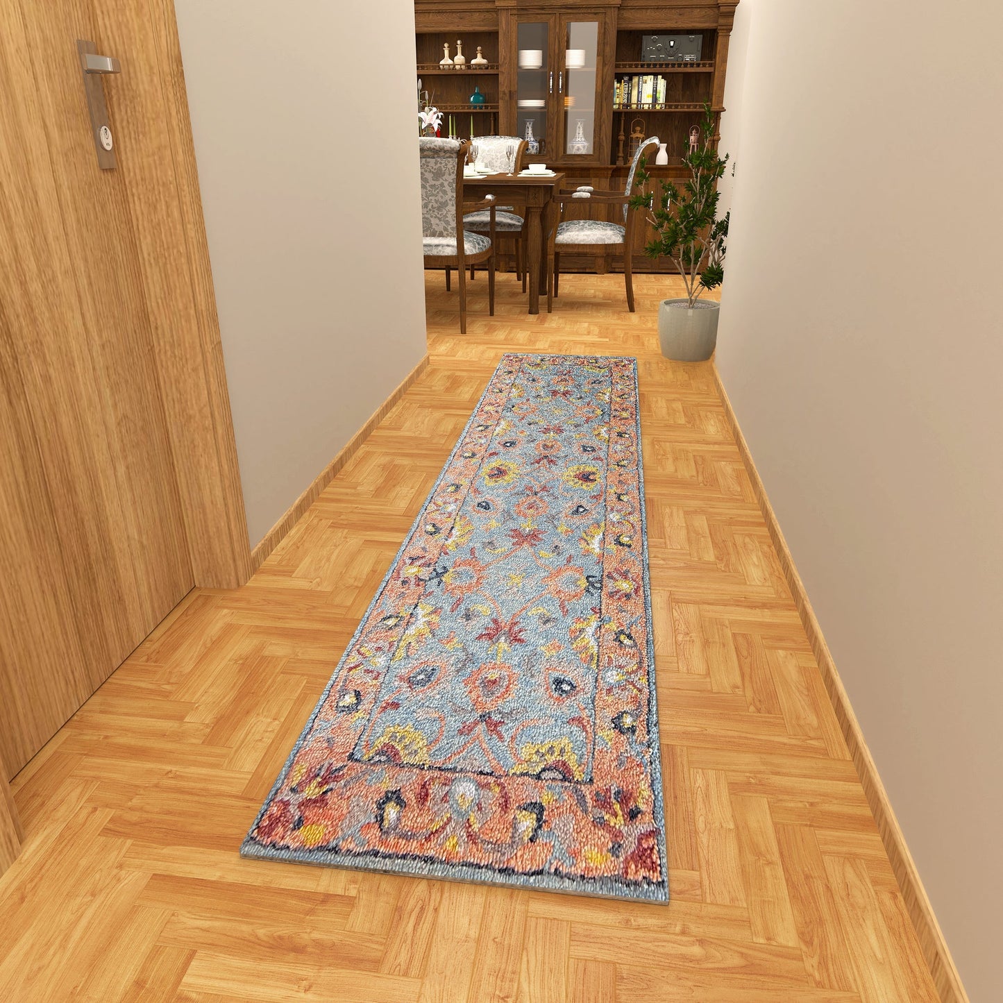 Premium Hand-Tufted Rug Made of 100% Wool - Oui Versaille - 2x10 Feet