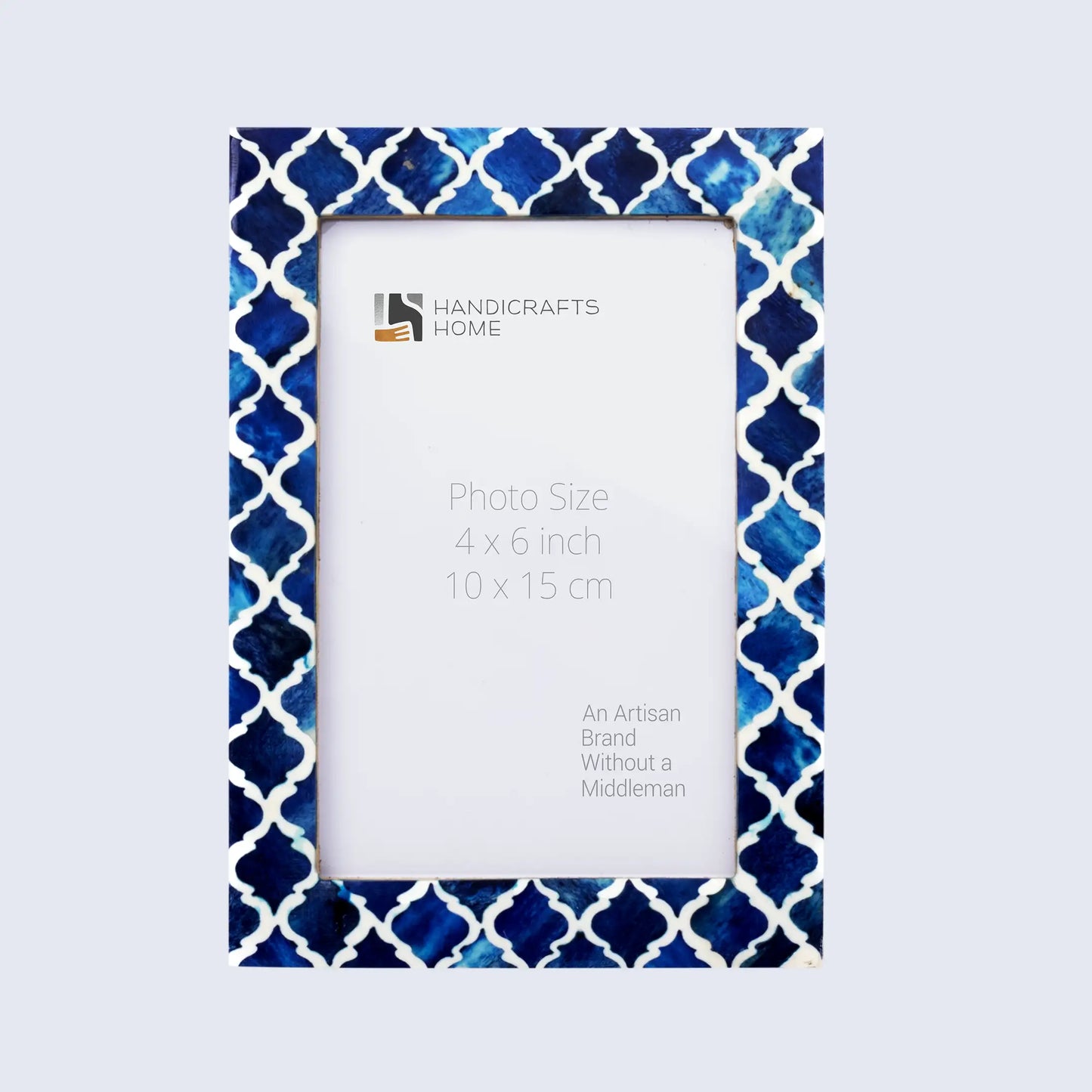 Picture Frames Moroccan Pattern Bone & Resin Inlay Collection in 27 Sizes, Blue