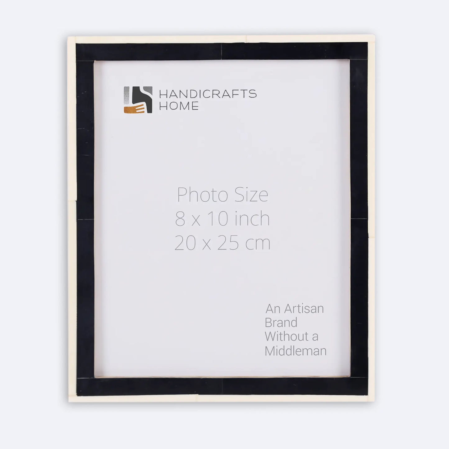 Picture Frames Mosaic Pattern Bone Inlay Collection in 3 Sizes, Black