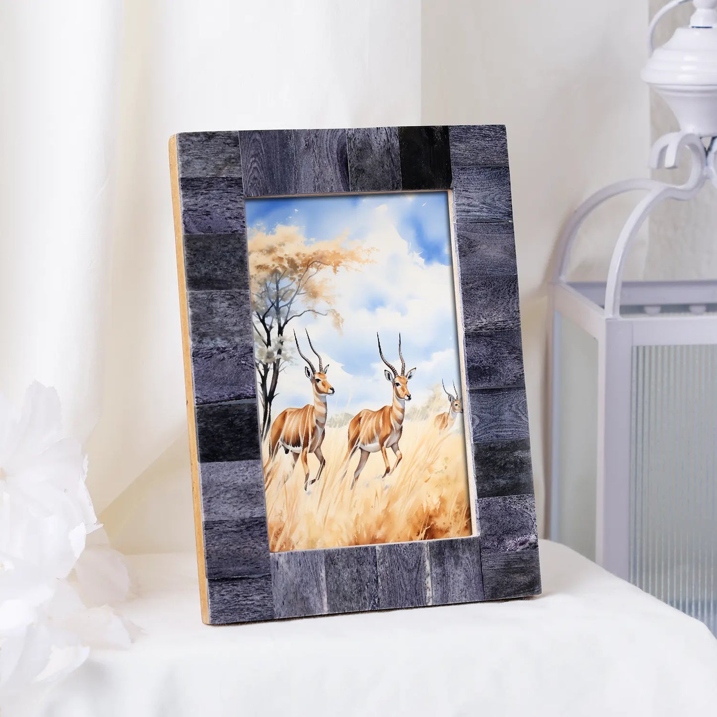Picture Frames Classic Collection Bone Inlay in 4x6 | Border Width 1" | 4 Colors