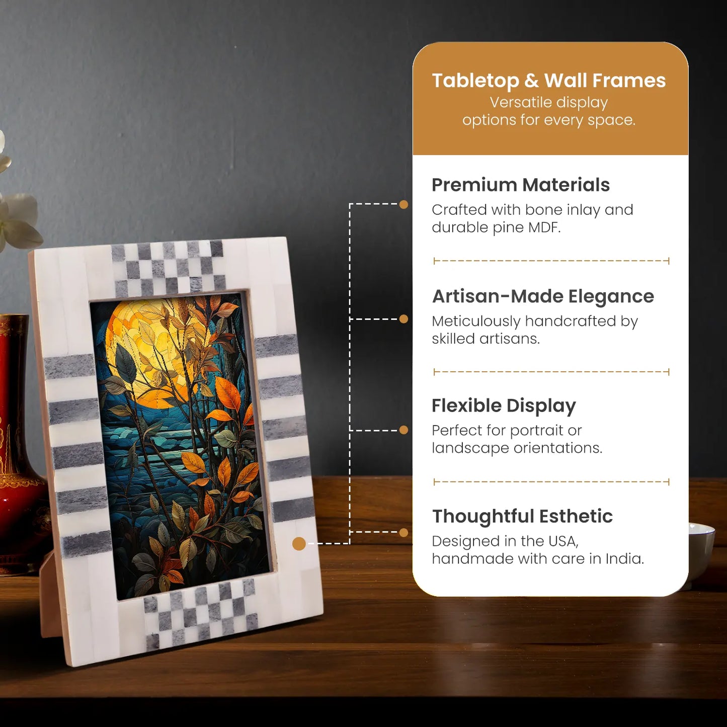 CheckStripe Collection Photo Picture Frame - 4x6 & 5x7