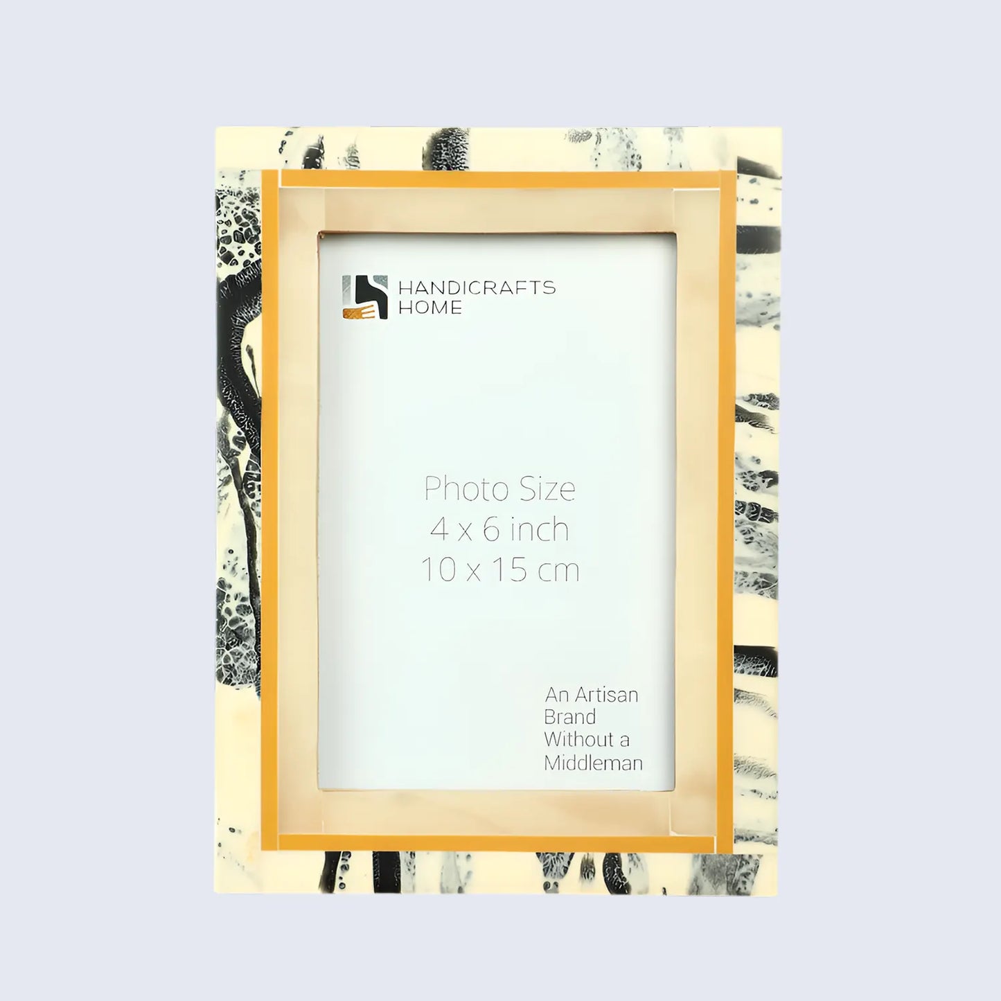 Ivory Abstract Ink Resin Inlay Picture Frame in 4x6 & 5x7