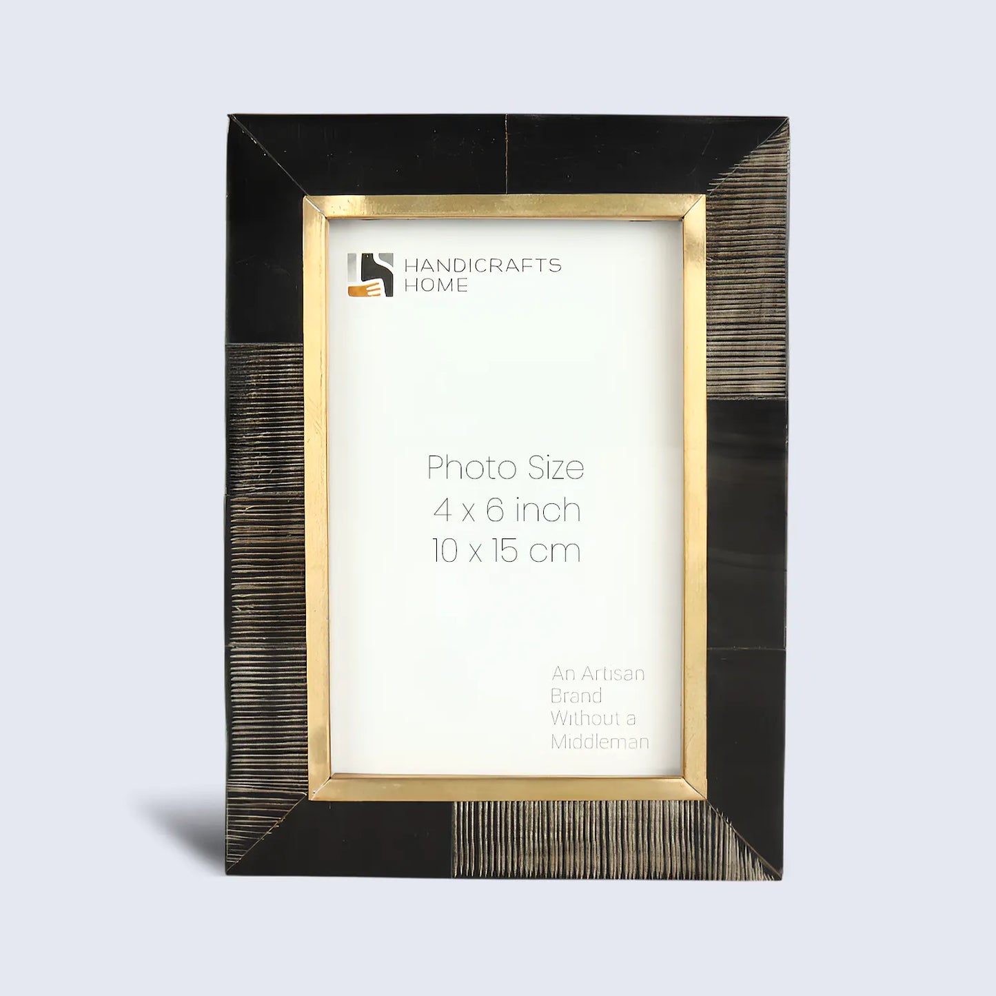 Horn Inlay Shagrin Picture Photo Frames Brown, 4x6 5x7