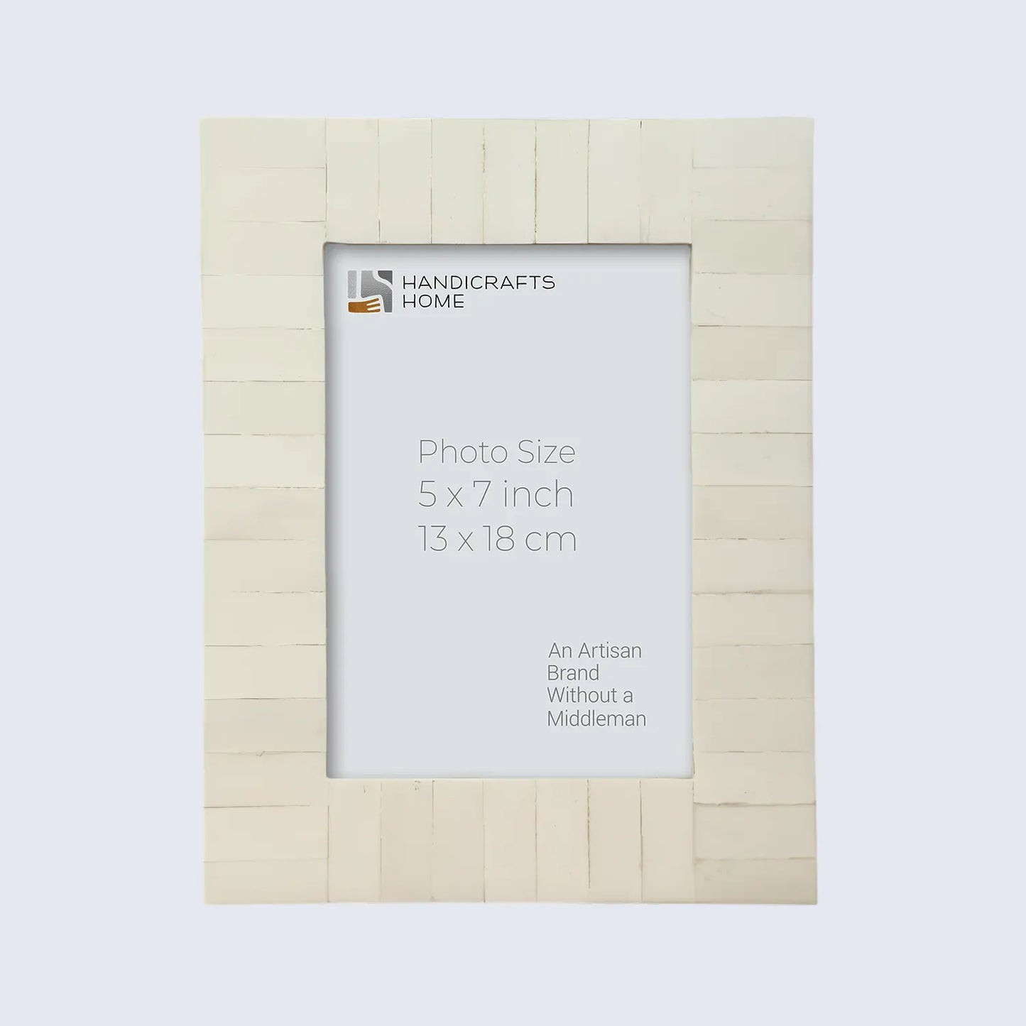 Picture Frames Classic Pattern Bone Inlay Collection in 2 Sizes, Make to Order, White
