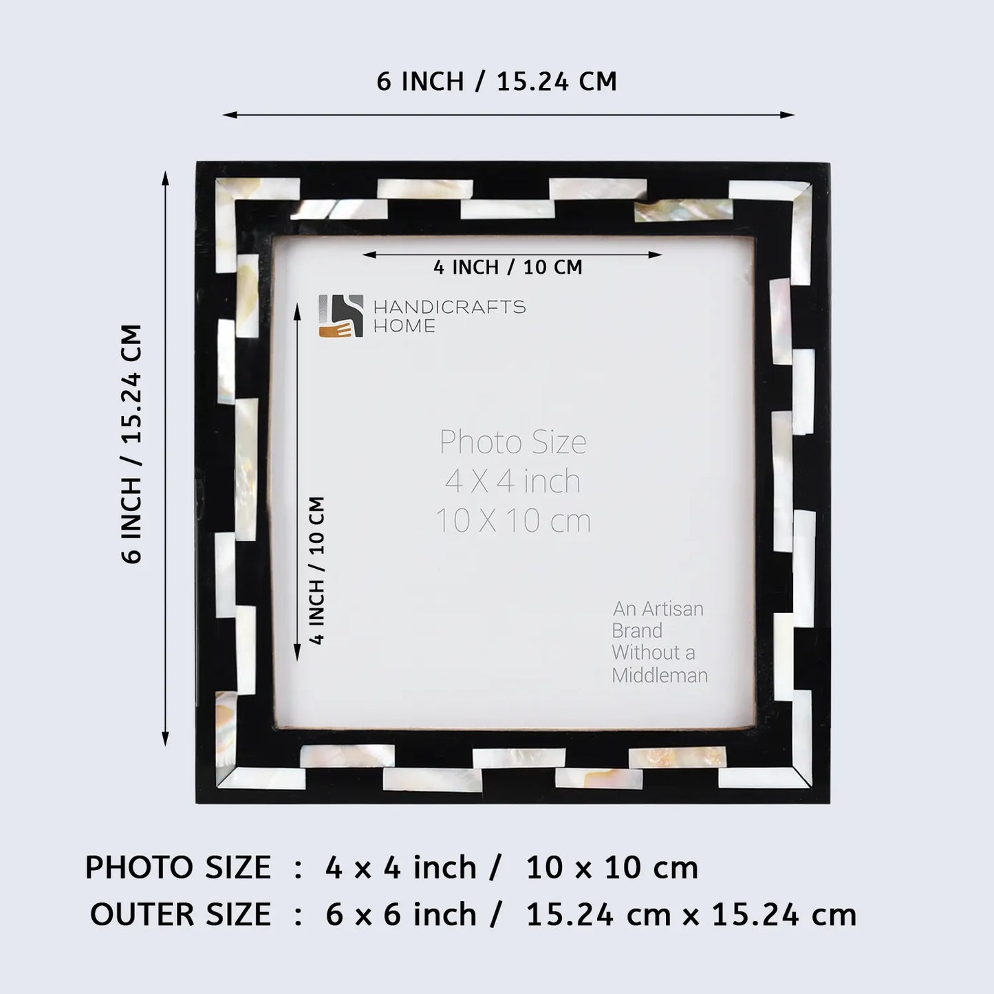 Picture Frames Pearlescent Tiptoe Pattern Mother of Pearl & Resin Collection in 4x4, Make to Order