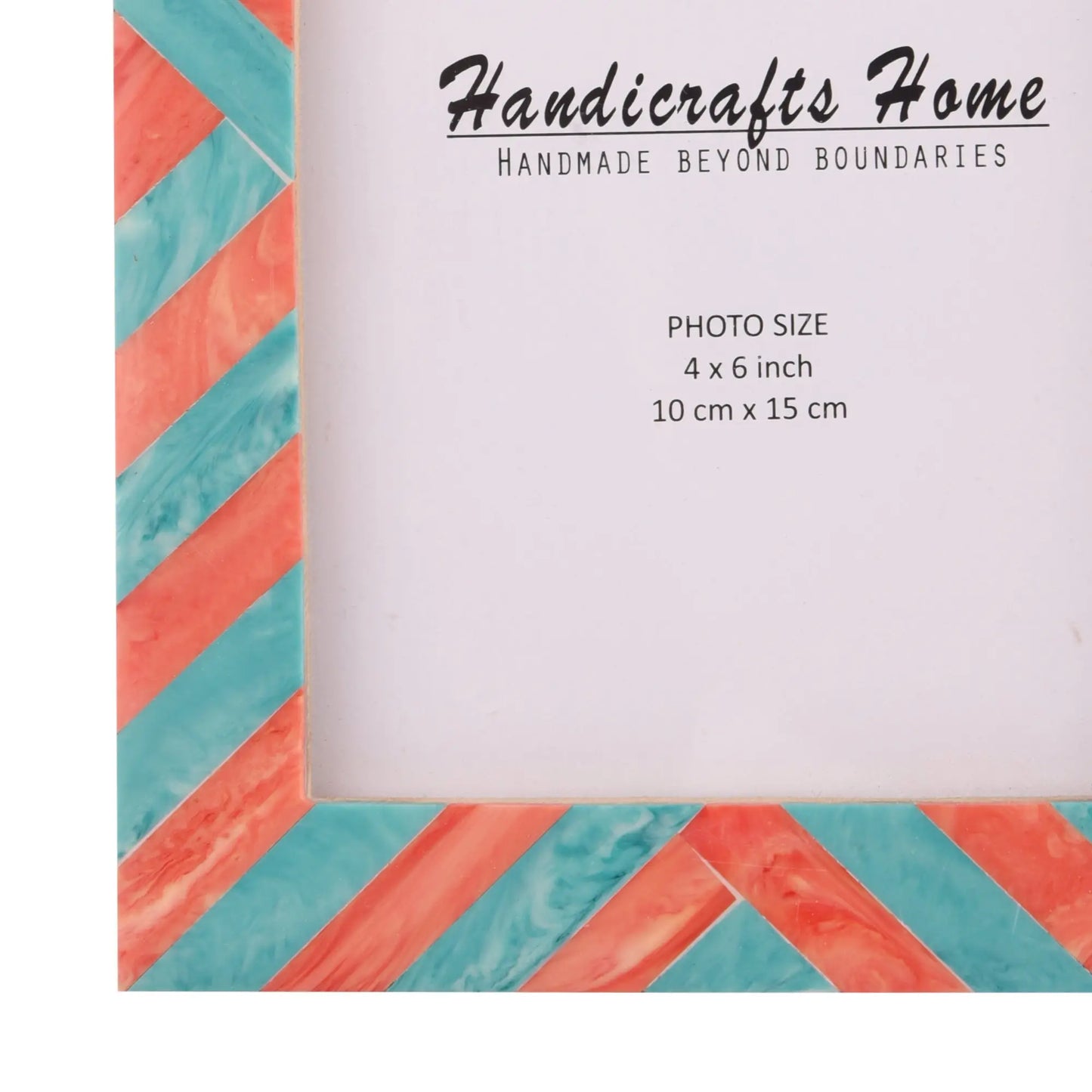 Picture Frames Candy Cane Melon Twist Pattern in Bone & Resin Inlay Collection in 3 Sizes, Pack of 2
