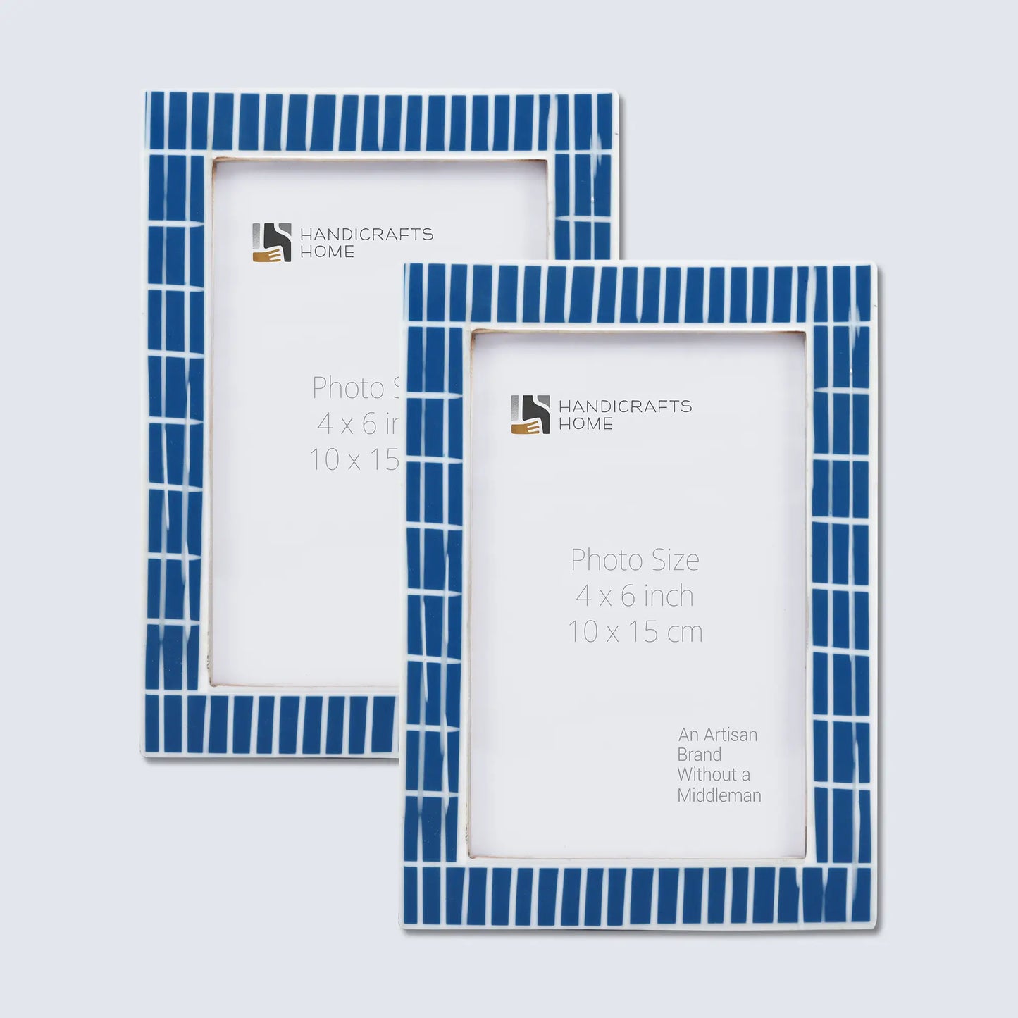 Picture Frames Manhattan Subway Pattern Resin Inlay Collection in 3 Sizes, Pack of 2